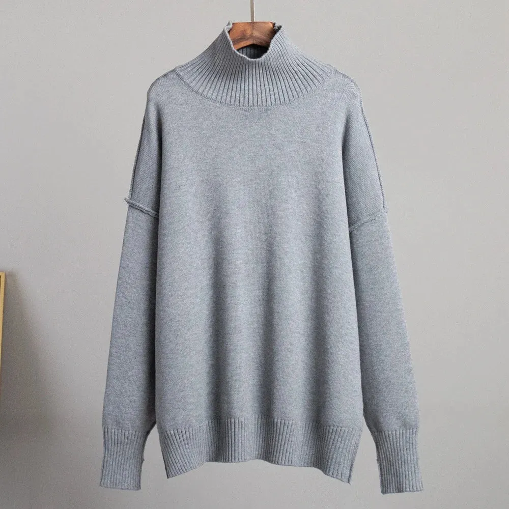Casual Loose Turtleneck Sweater For Women