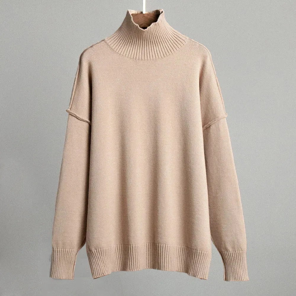 Casual Loose Turtleneck Sweater For Women