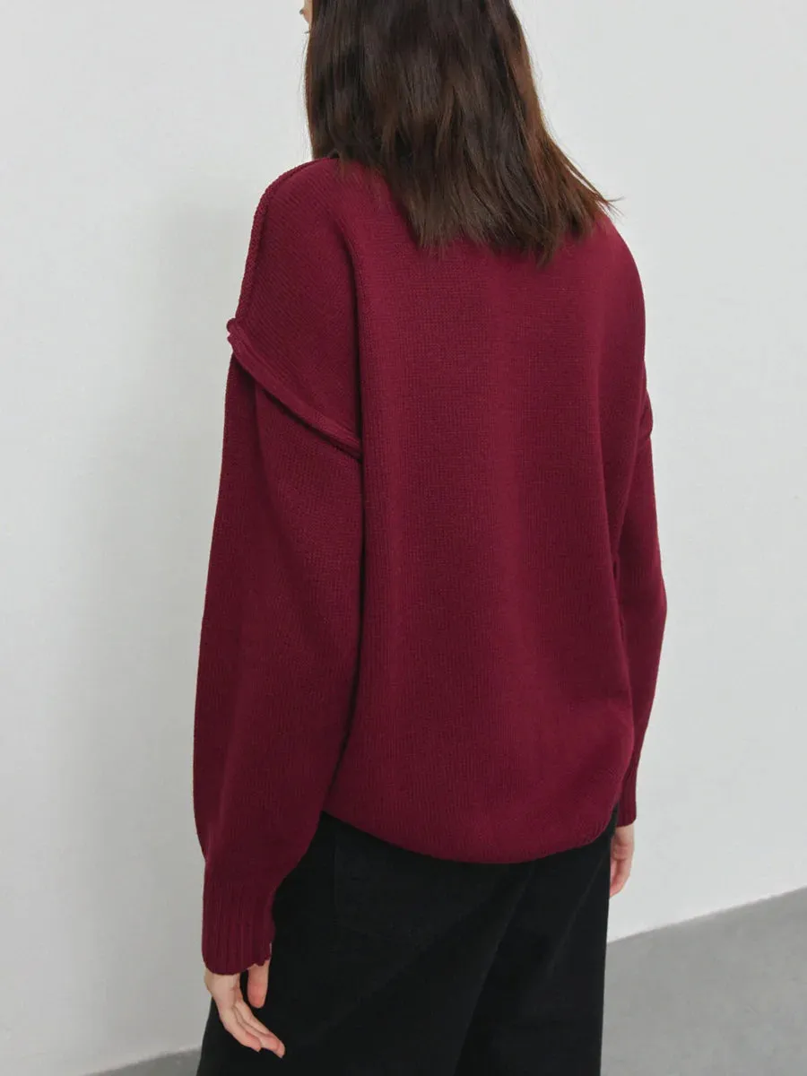 Casual Loose Turtleneck Sweater For Women