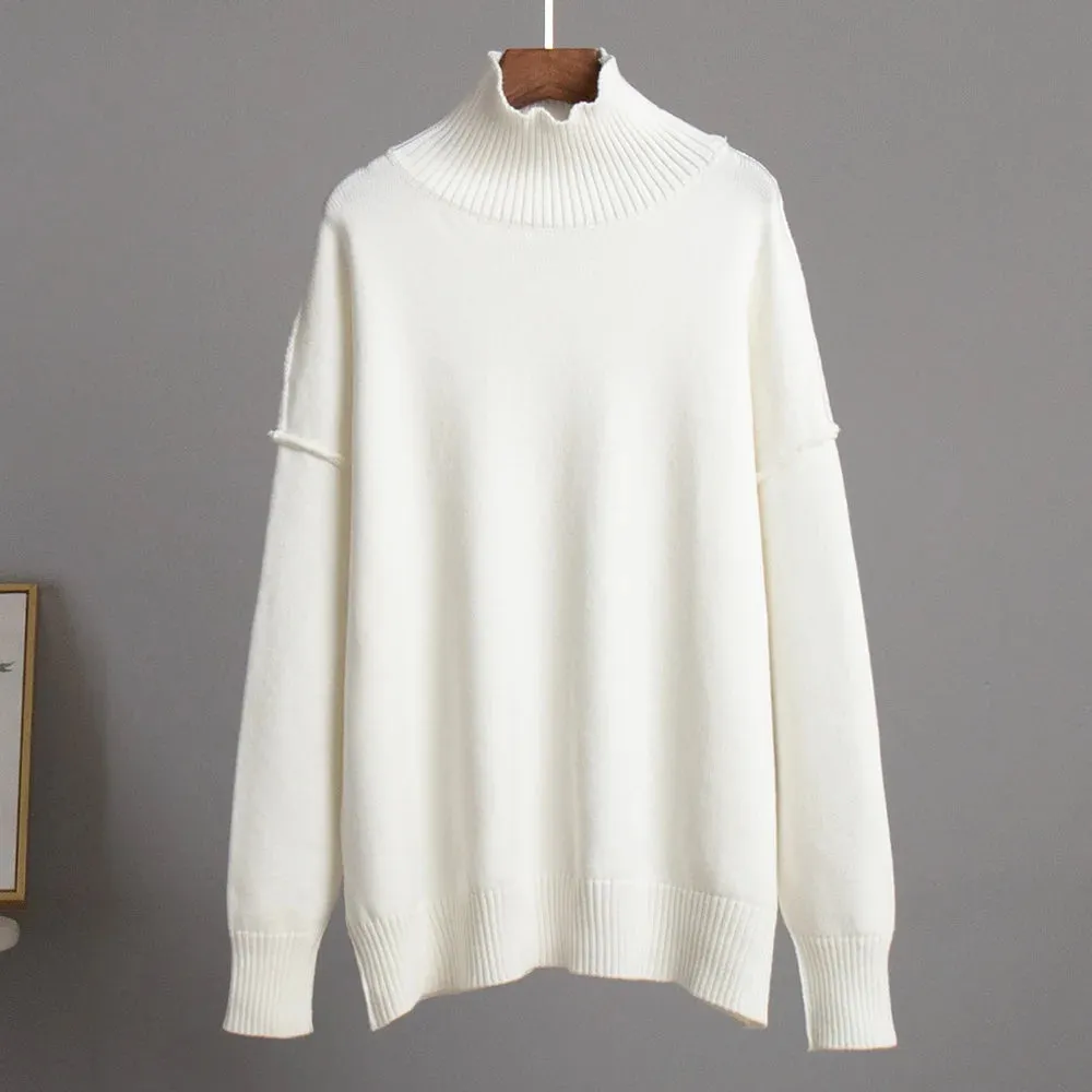 Casual Loose Turtleneck Sweater For Women