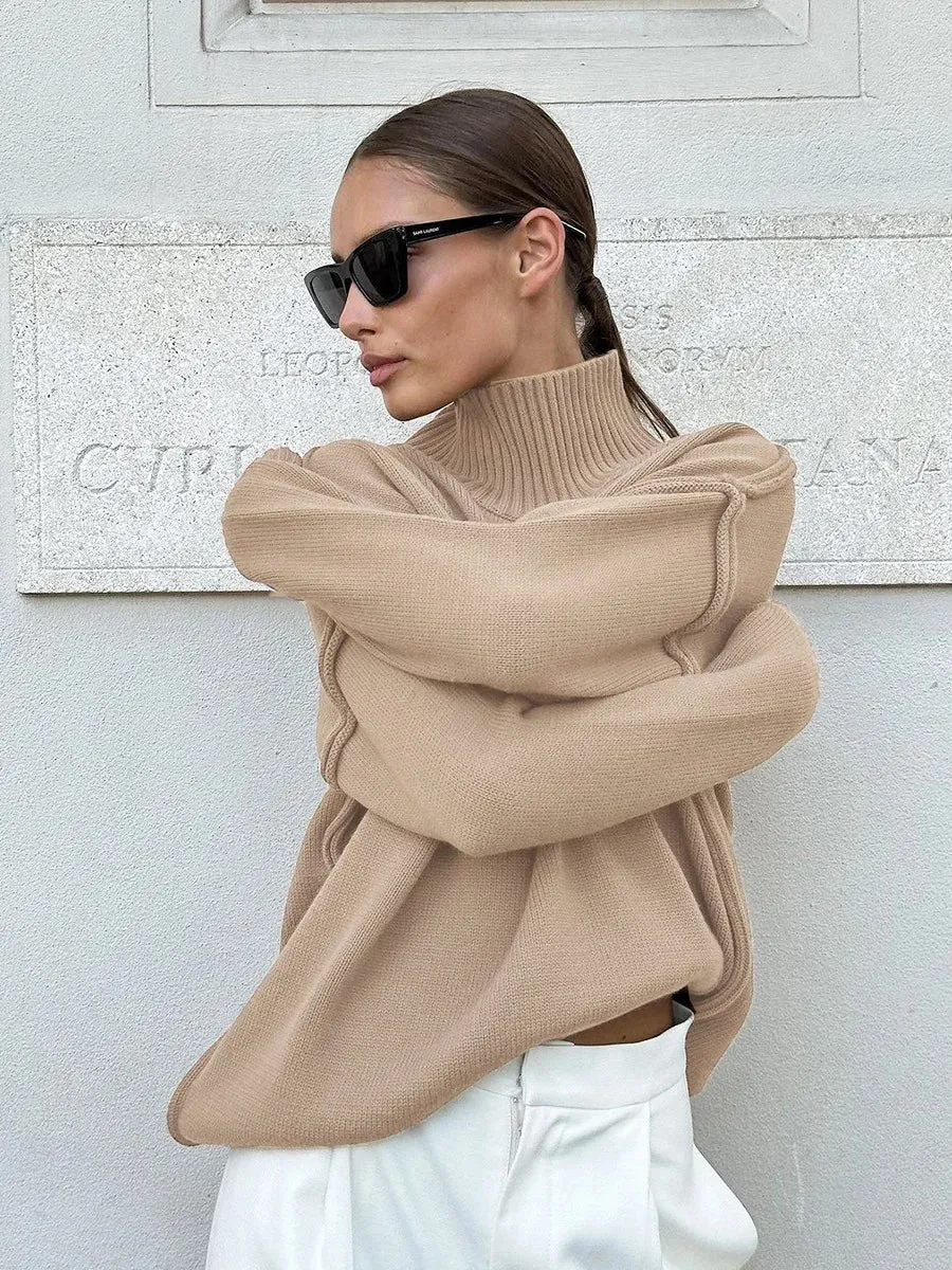 Casual Loose Turtleneck Sweater For Women