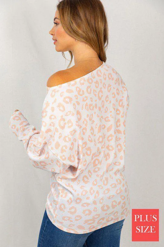 Cheetah Print Long Sleeve Knit Top