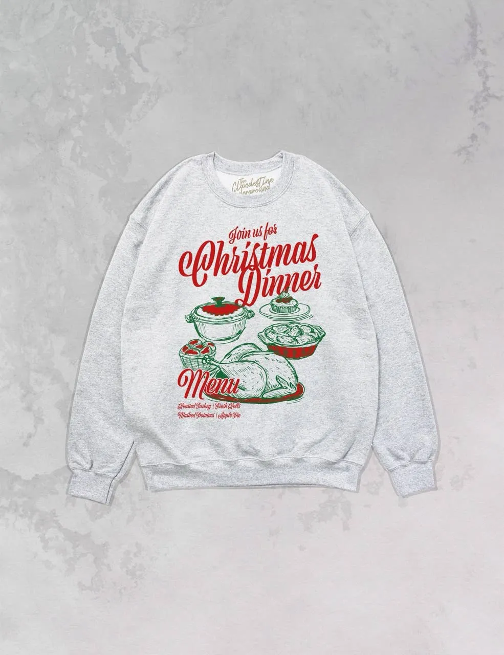 Christmas Dinner Oversized 90's Sweatshirt