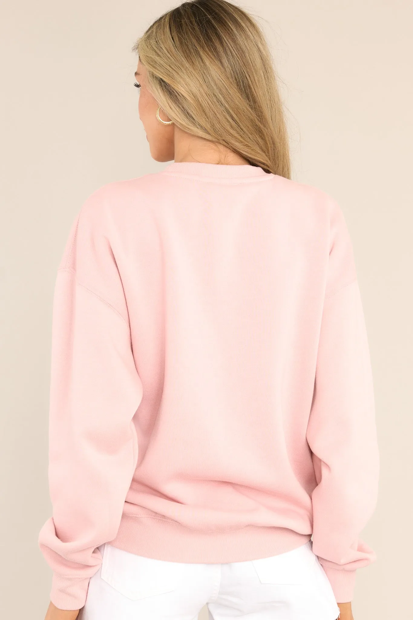 City Of Angels Light Pink Embroidered Sweatshirt