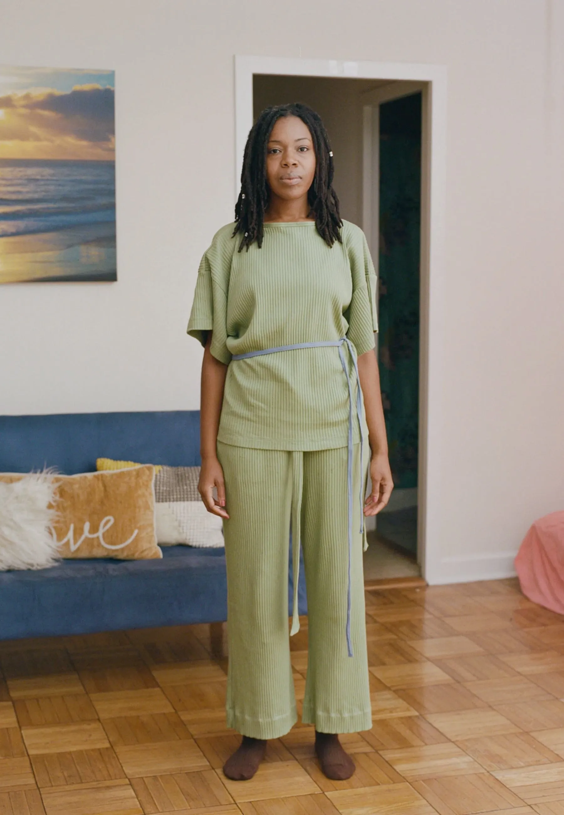 Clair Top - combo green/blue
