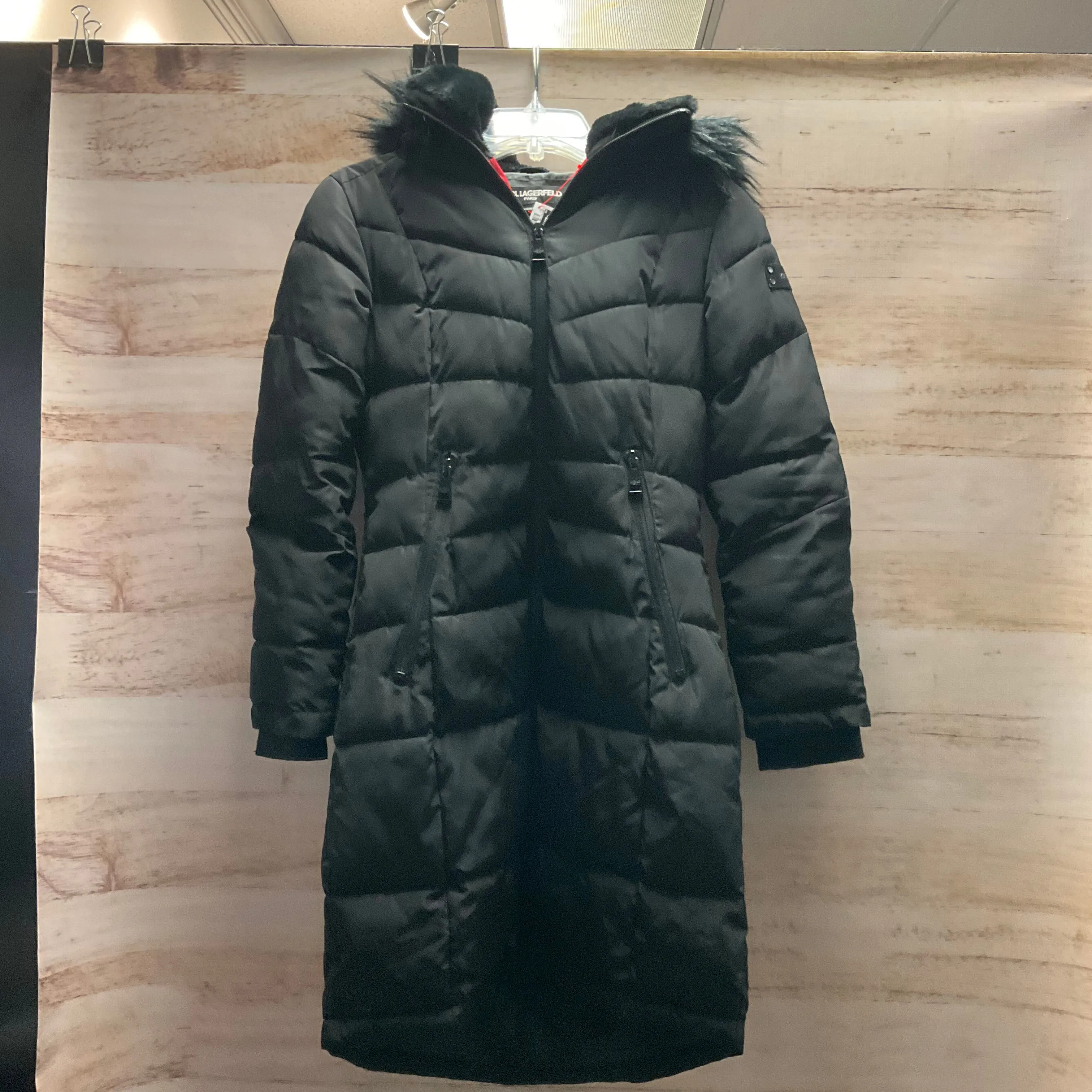 Coat Puffer & Quilted By Karl Lagerfeld In Black, Size: Xs