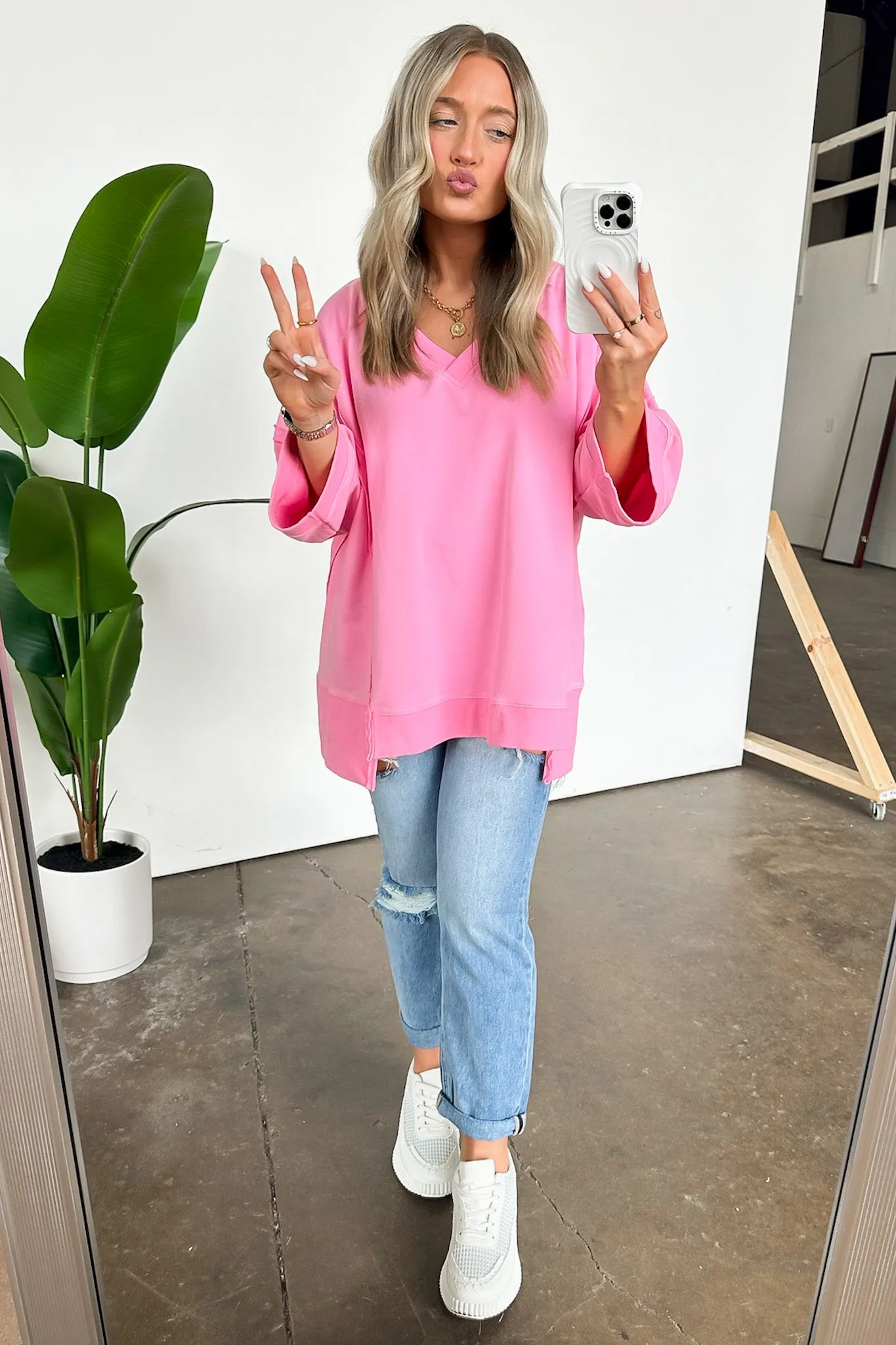 Cohen Relaxed Fit V-Neck Top - FINAL SALE