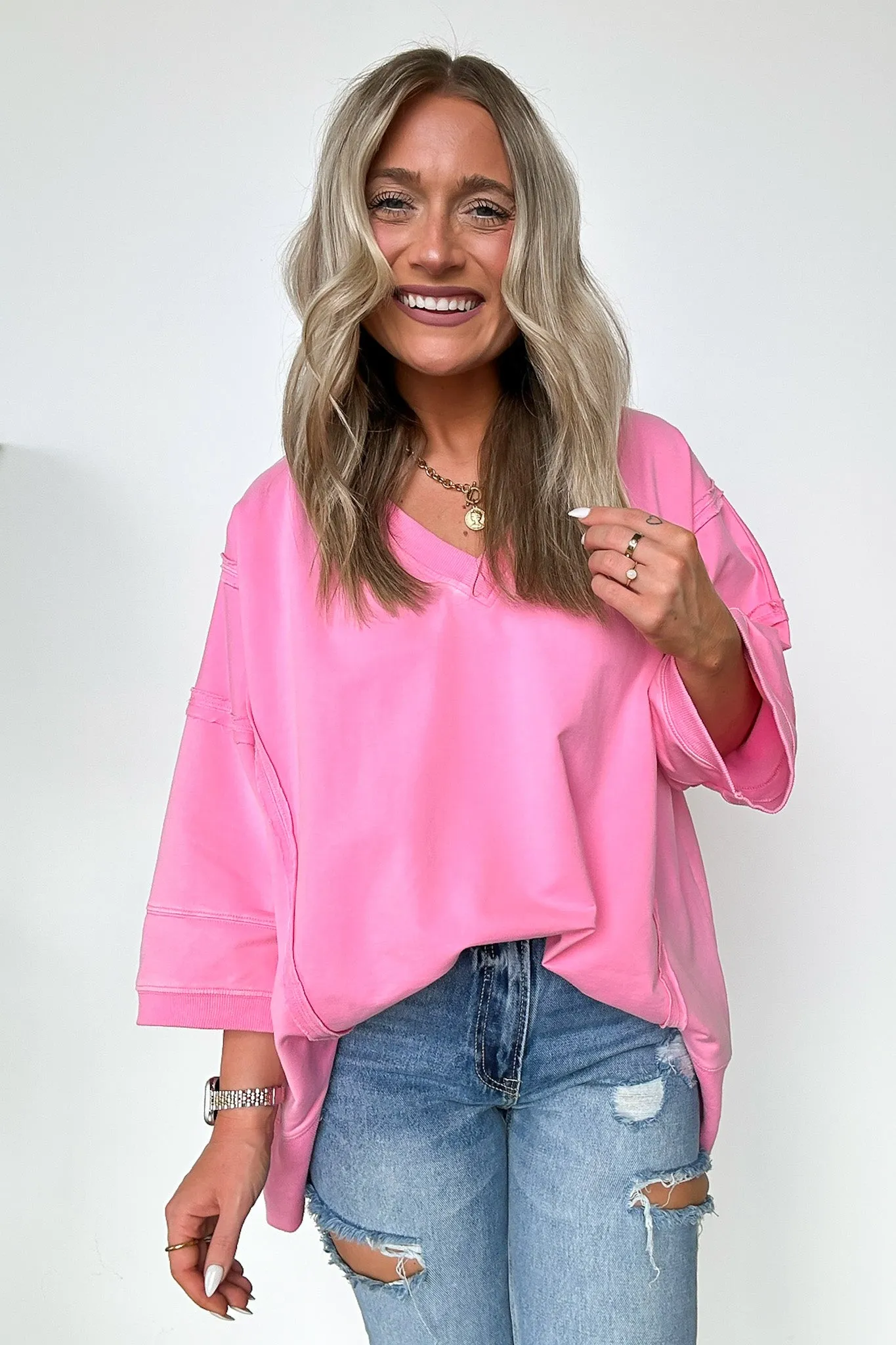 Cohen Relaxed Fit V-Neck Top - FINAL SALE
