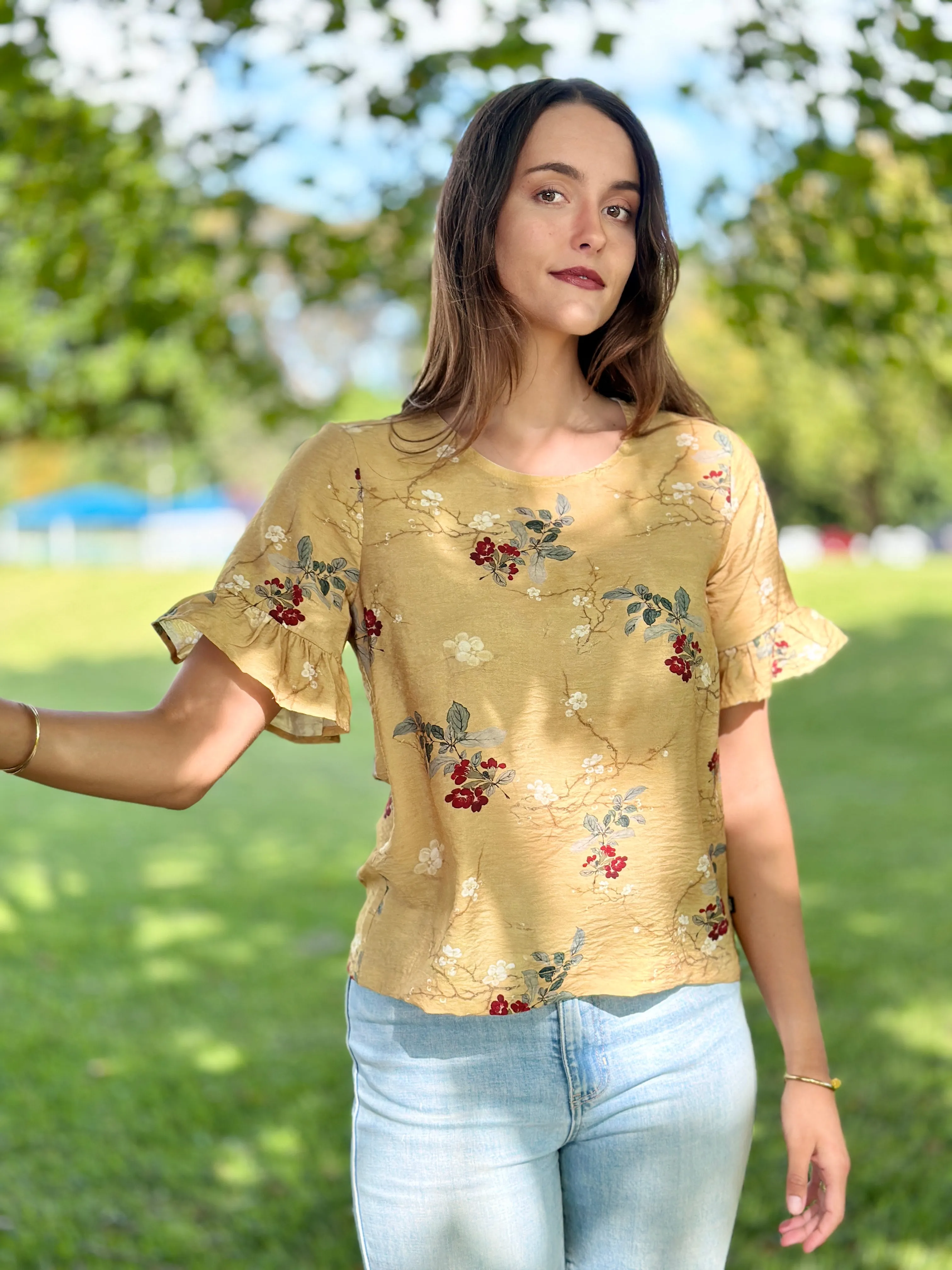 Cooper Top Gold Floral