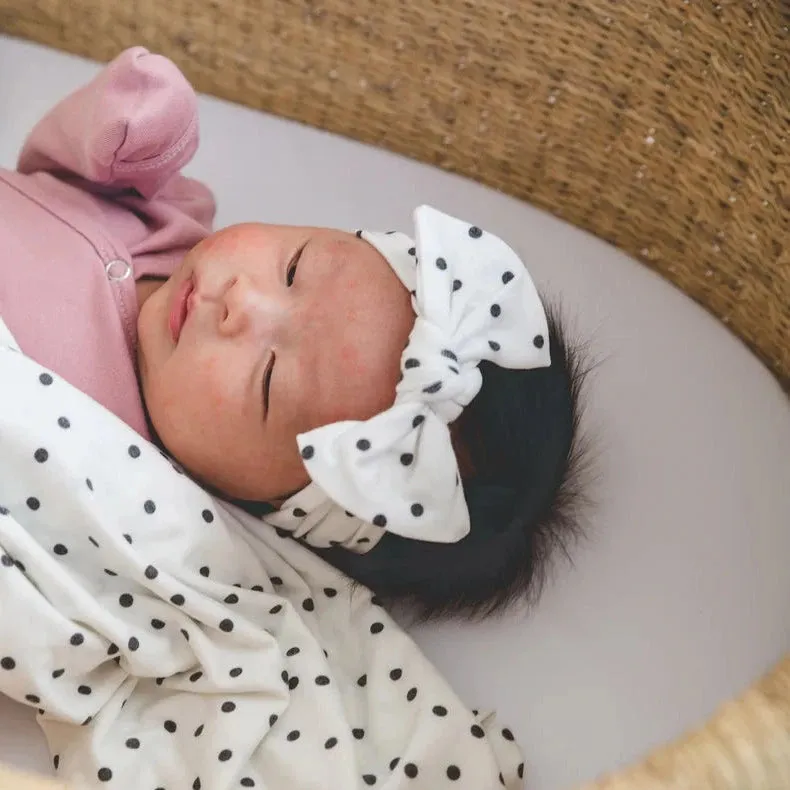Copper Pearl Adjustable Knit Headband - Spotty Dotty