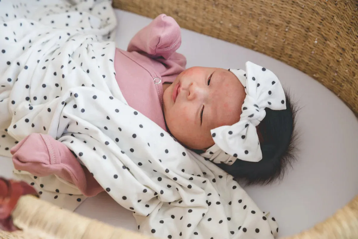 Copper Pearl Adjustable Knit Headband - Spotty Dotty