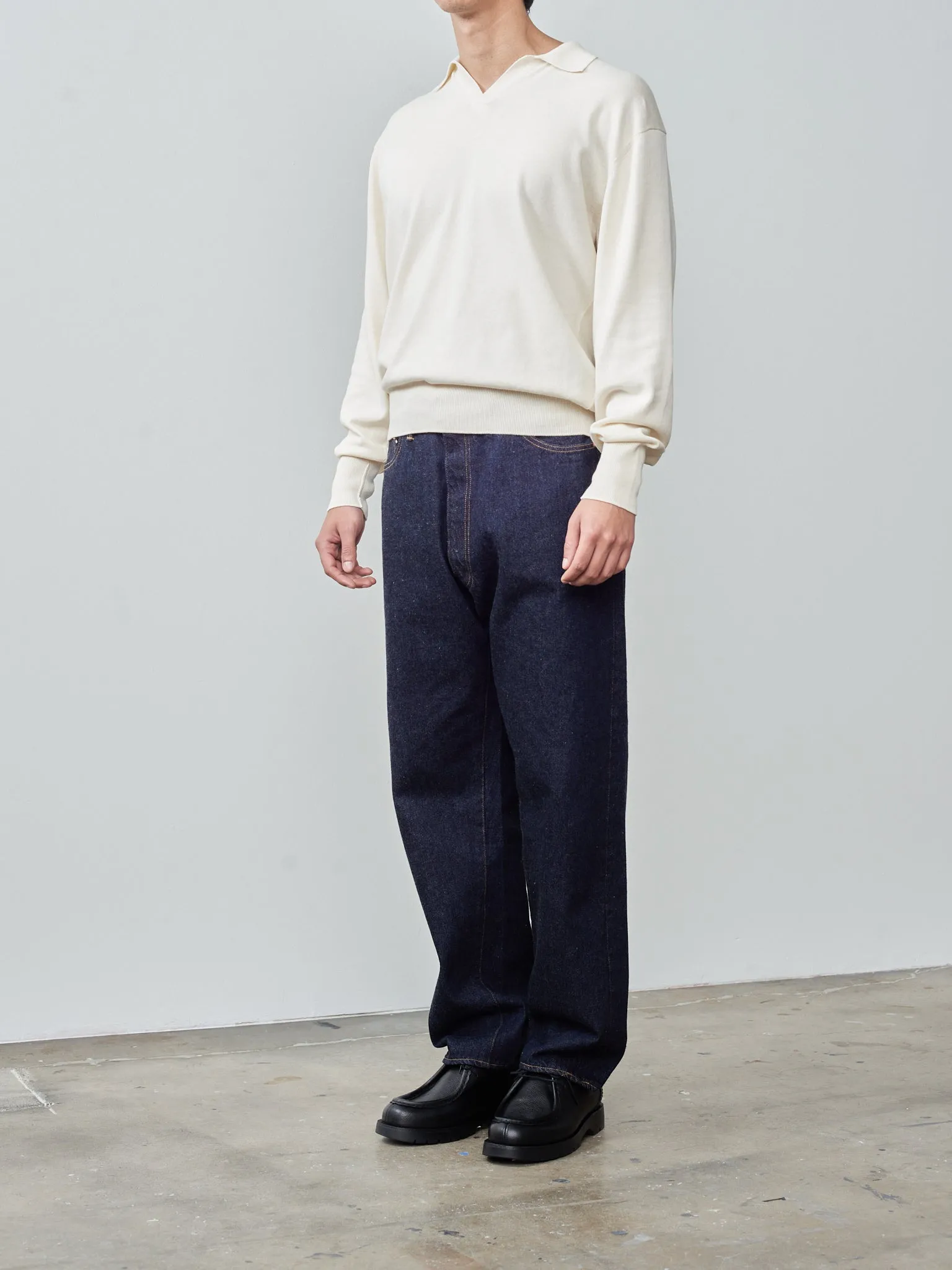 Cotton Knit Skipper Shirt - Ecru
