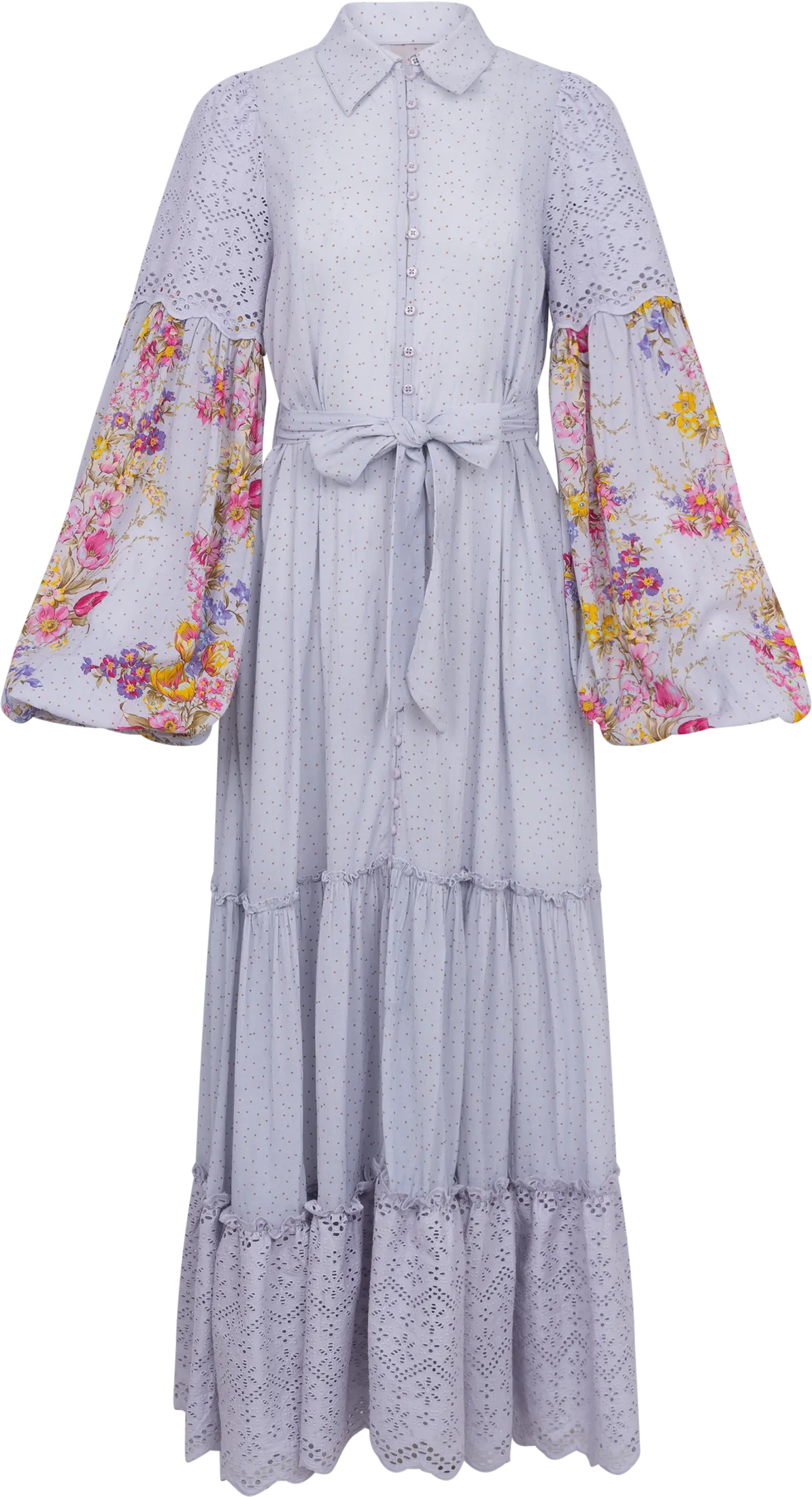 Cotton Slub Shirt Dress - Flower Market