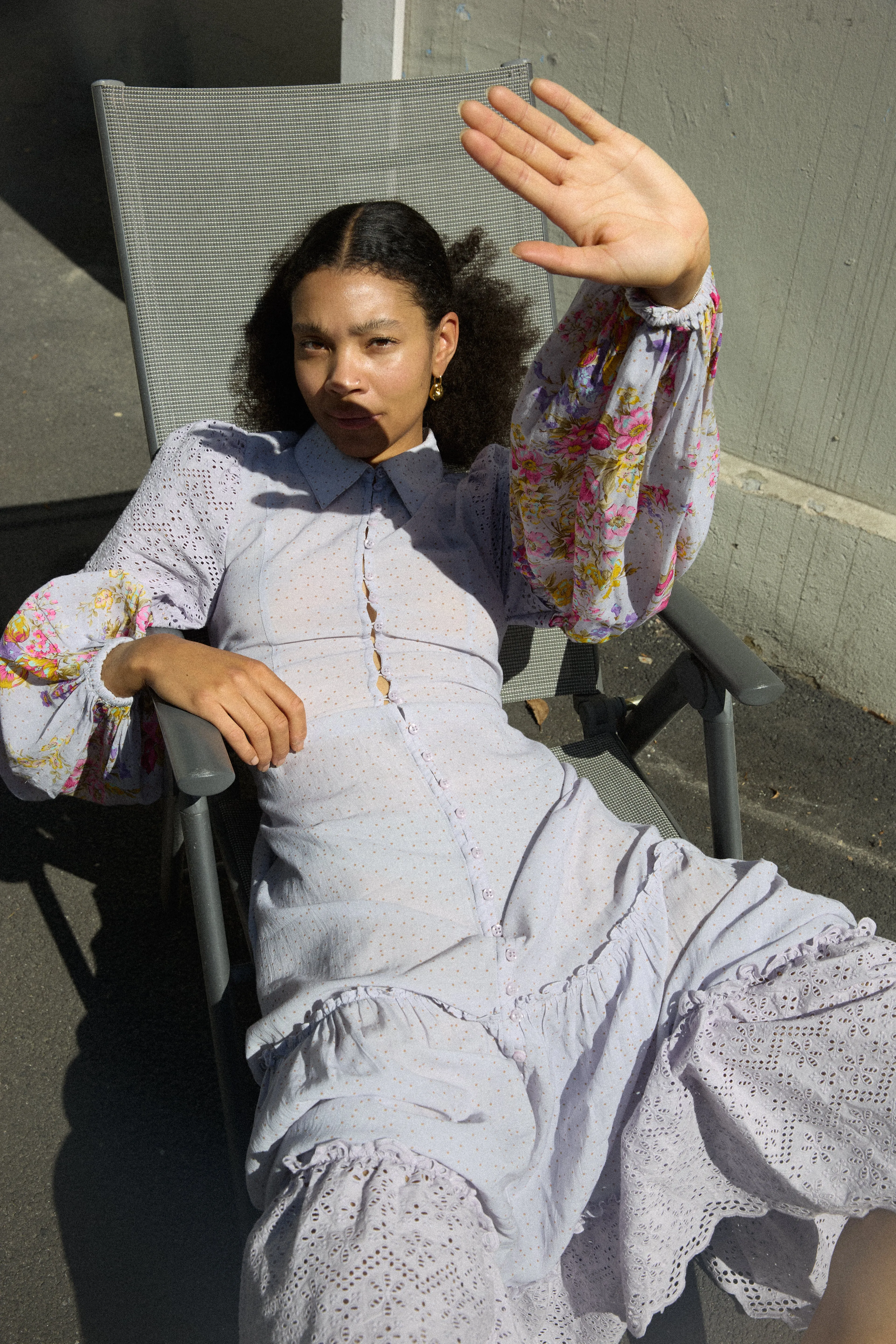 Cotton Slub Shirt Dress - Flower Market