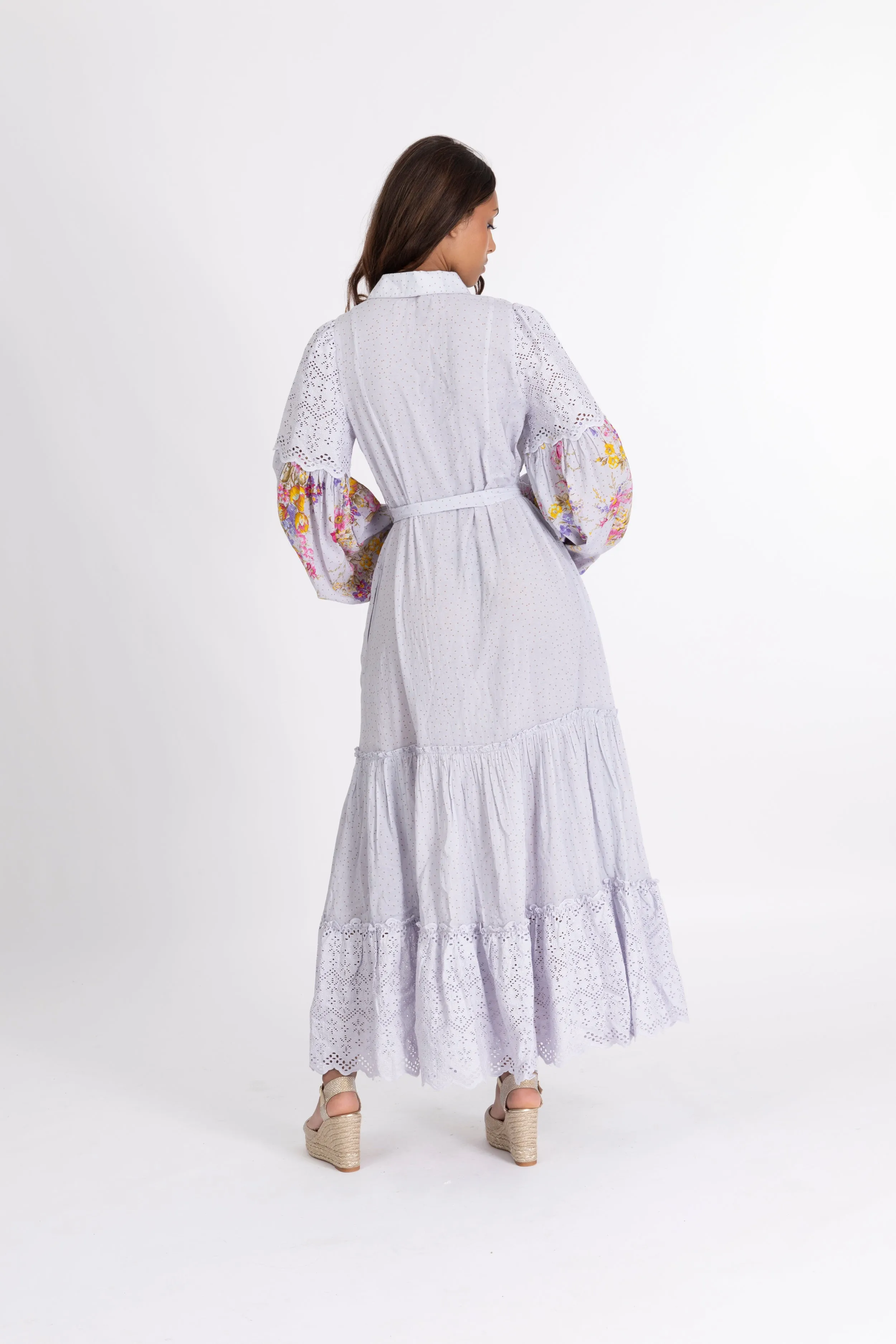Cotton Slub Shirt Dress - Flower Market