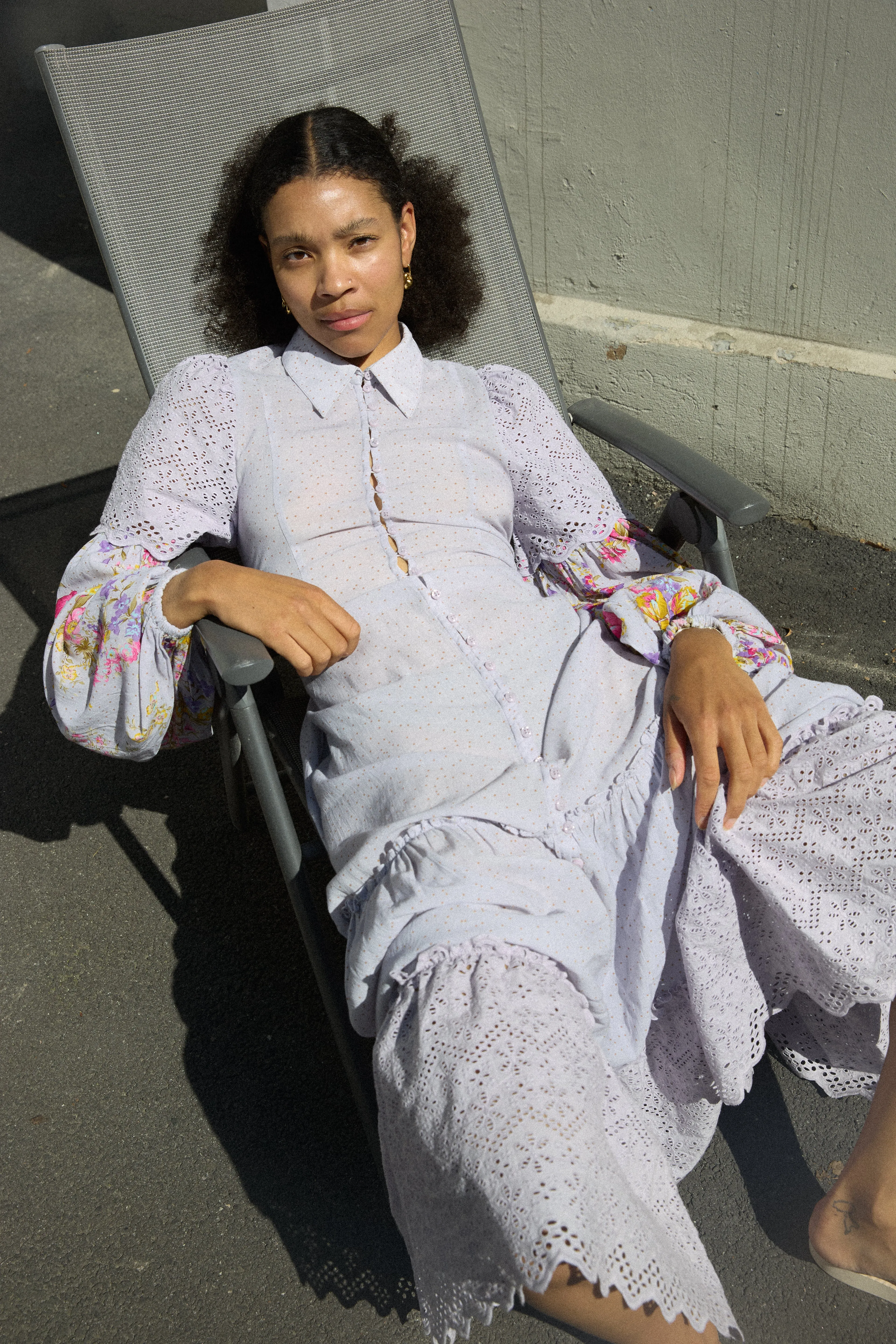 Cotton Slub Shirt Dress - Flower Market