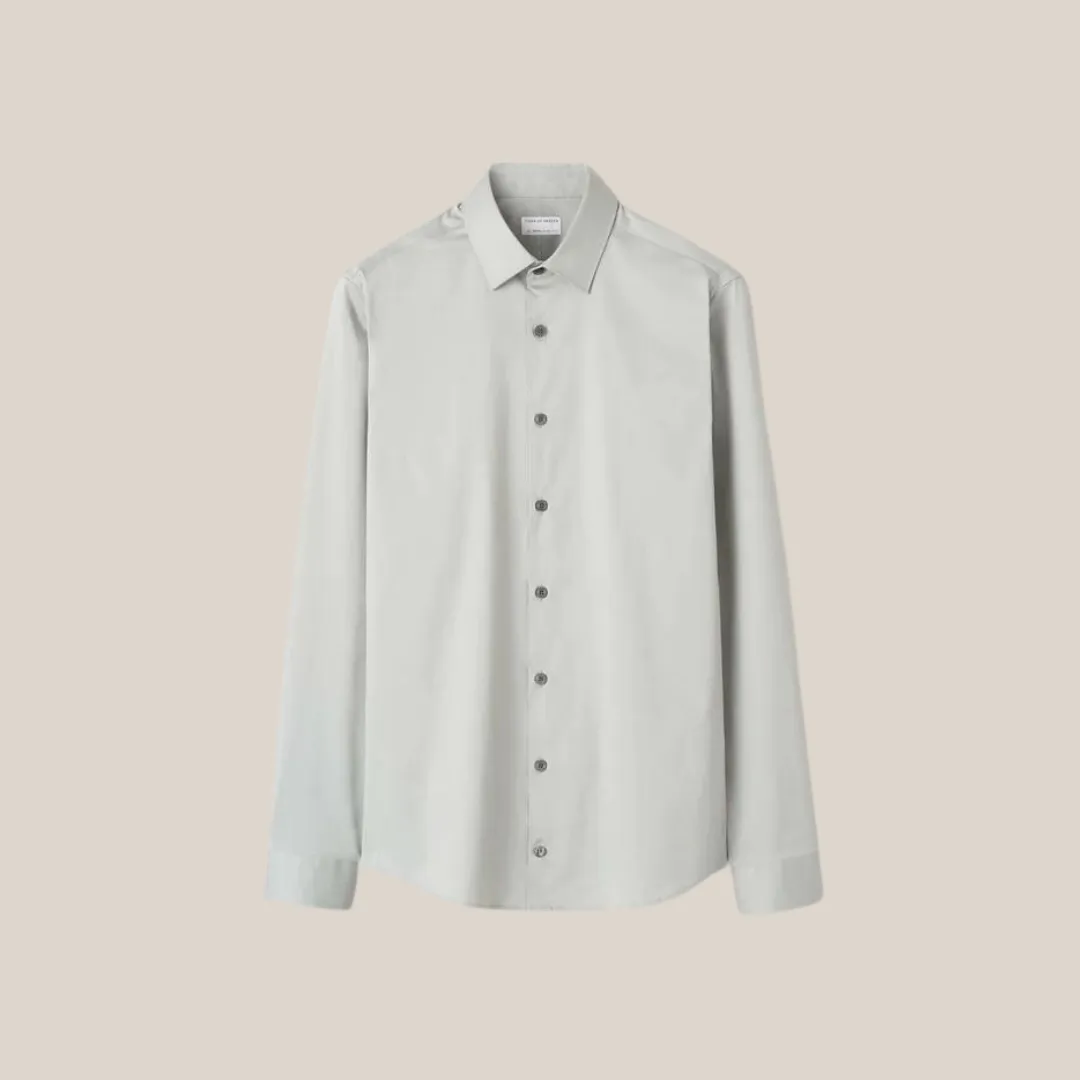 Cotton Stretch Shirt - Light Green