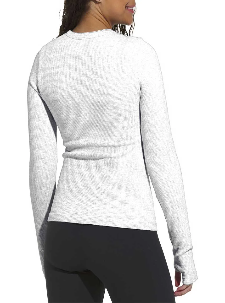 Cream Yoga Women's Avery Thermal Long Sleeve Top - White