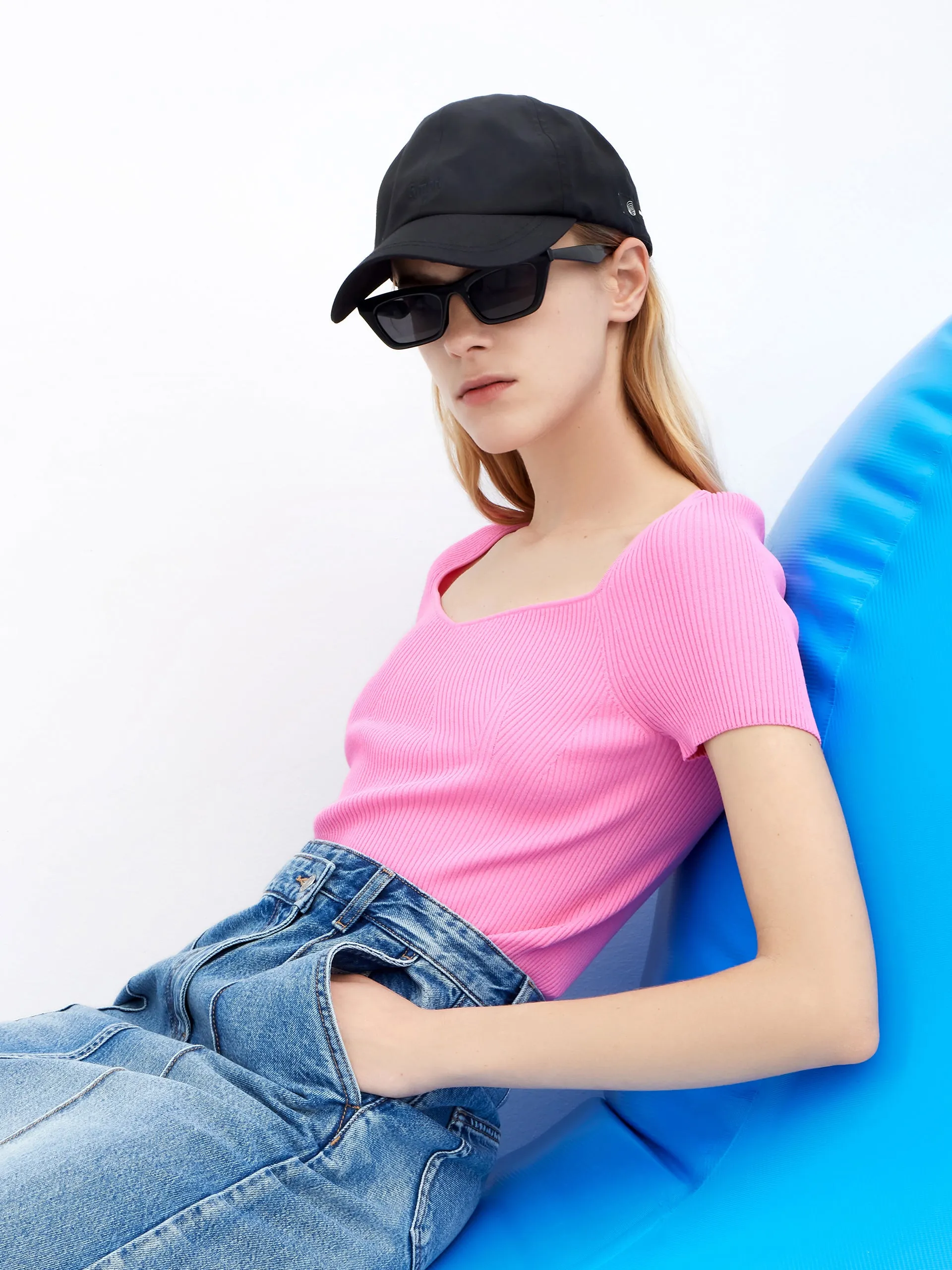 Crop Fitted Rib Knit Top