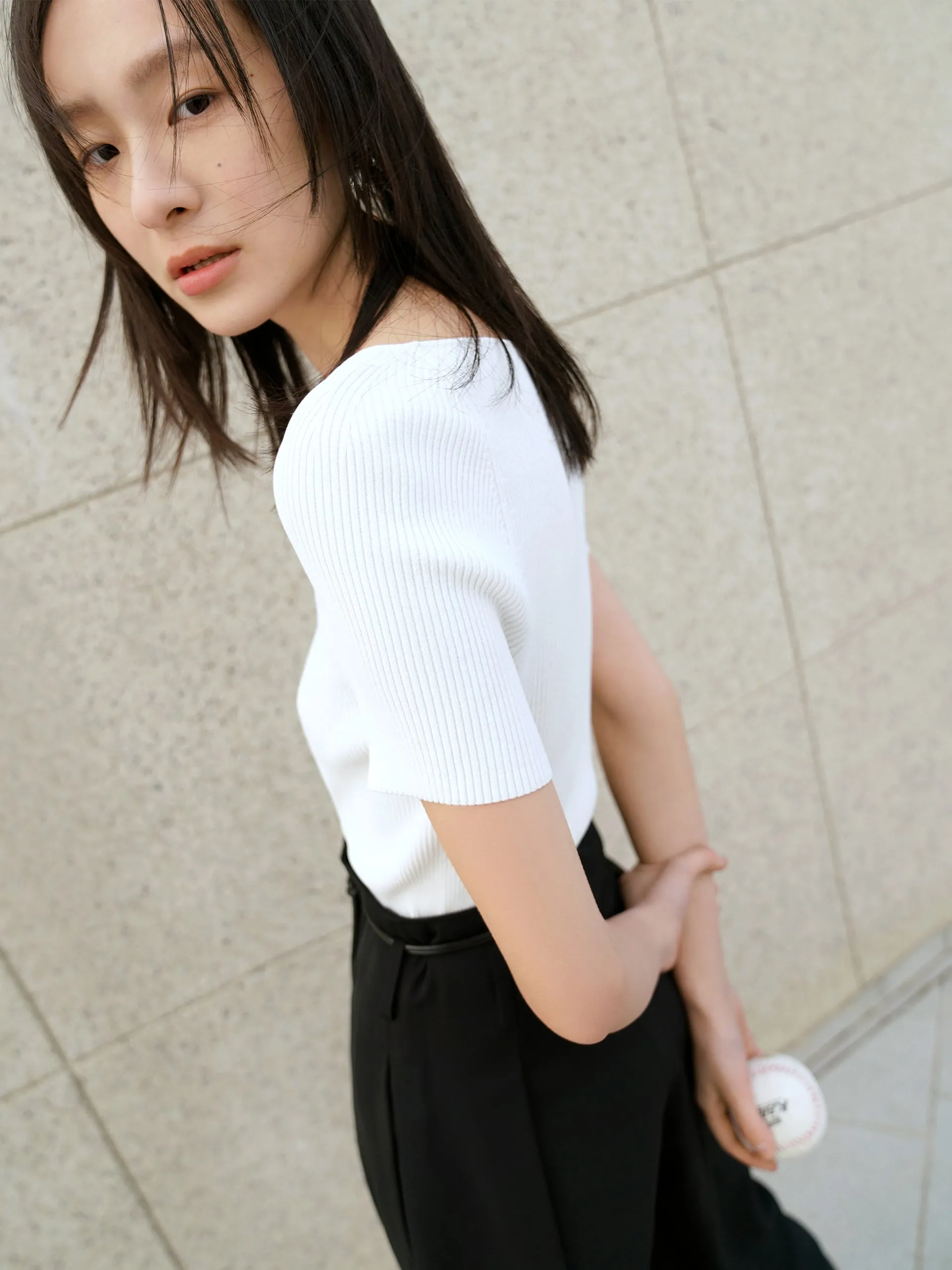 Crop Fitted Rib Knit Top