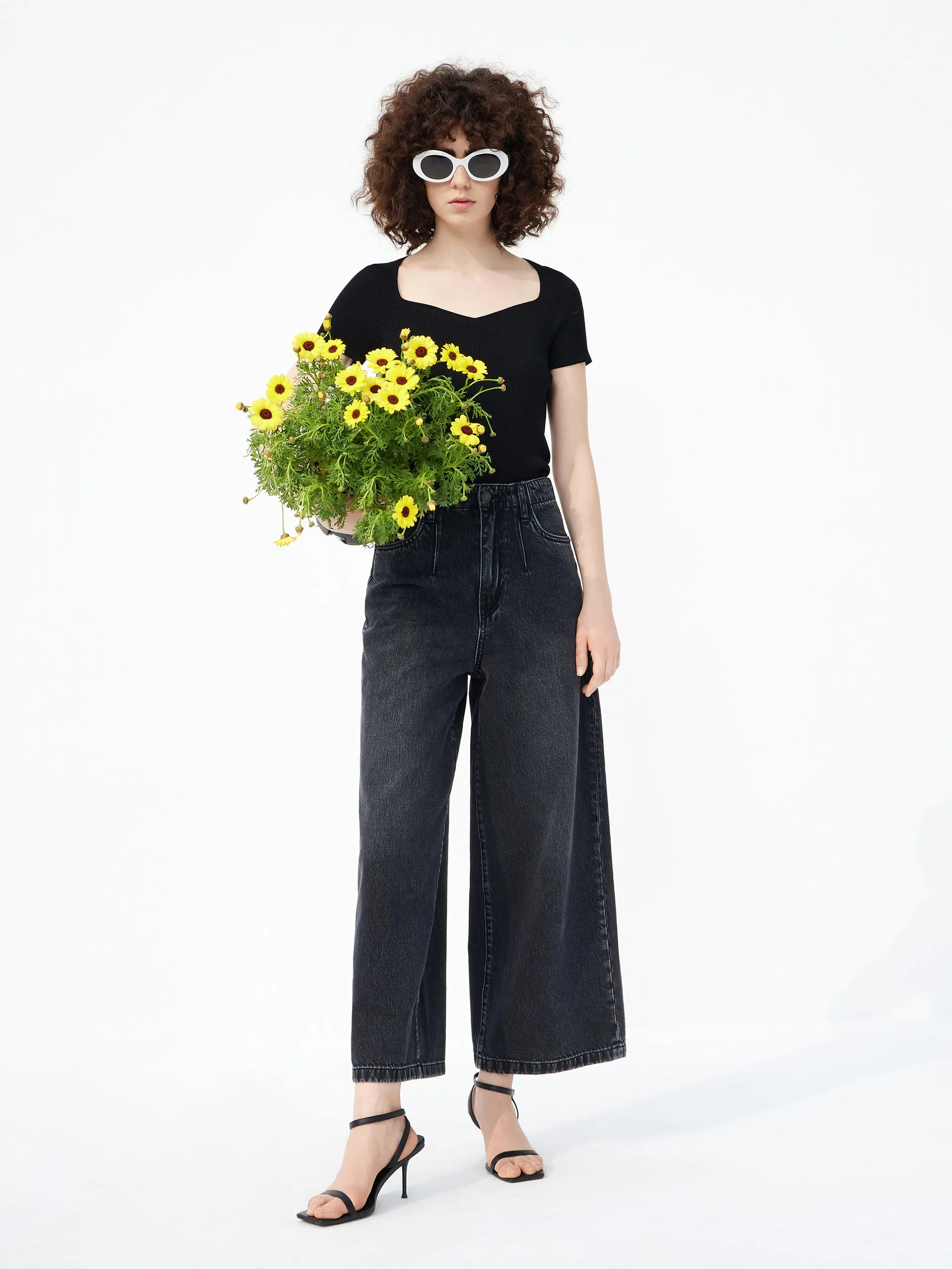Crop Fitted Rib Knit Top