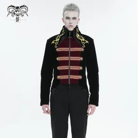 CT20801 Black Embroidered Stand Collar Tuxedo Men's Dress Jacket