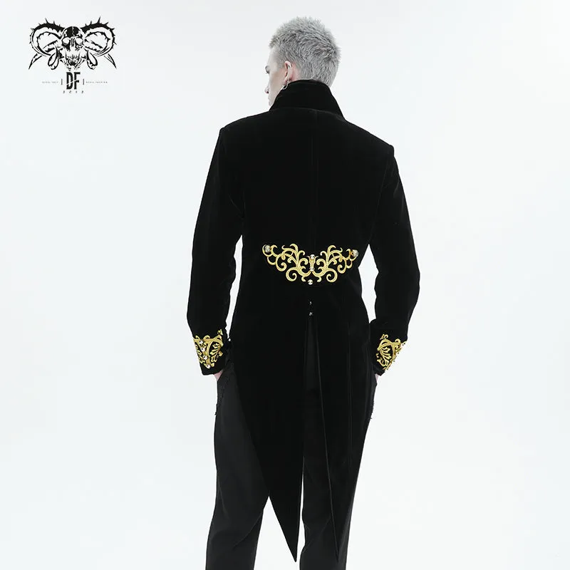 CT20801 Black Embroidered Stand Collar Tuxedo Men's Dress Jacket