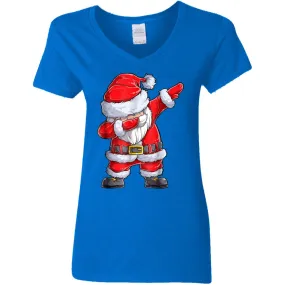 Dabbing Santa Shirt Christmas Boys Kids Men Xmas Gifts Tees Women V-Neck T-Shirt