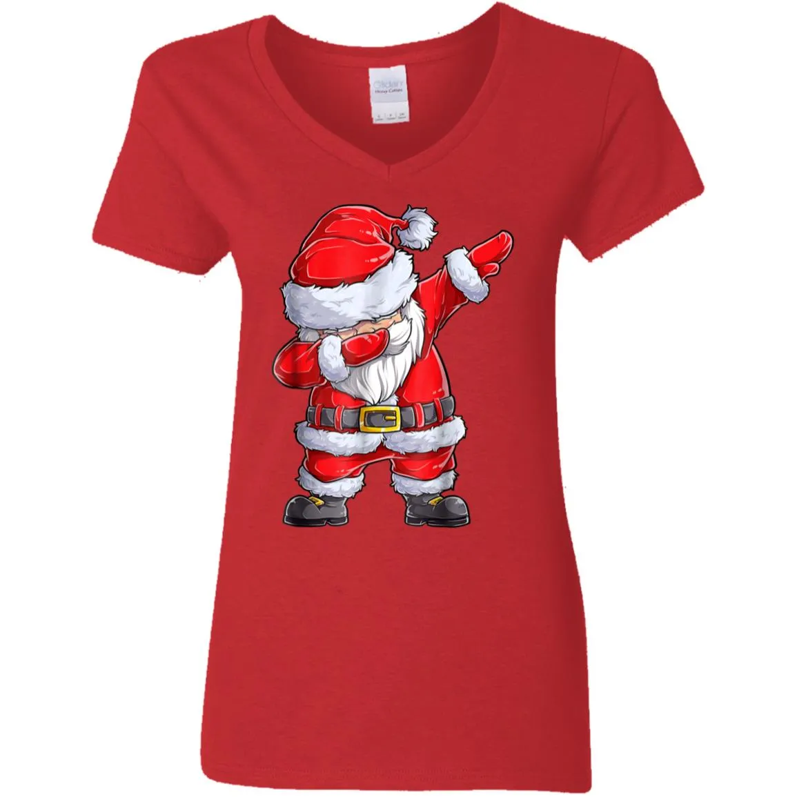 Dabbing Santa Shirt Christmas Boys Kids Men Xmas Gifts Tees Women V-Neck T-Shirt