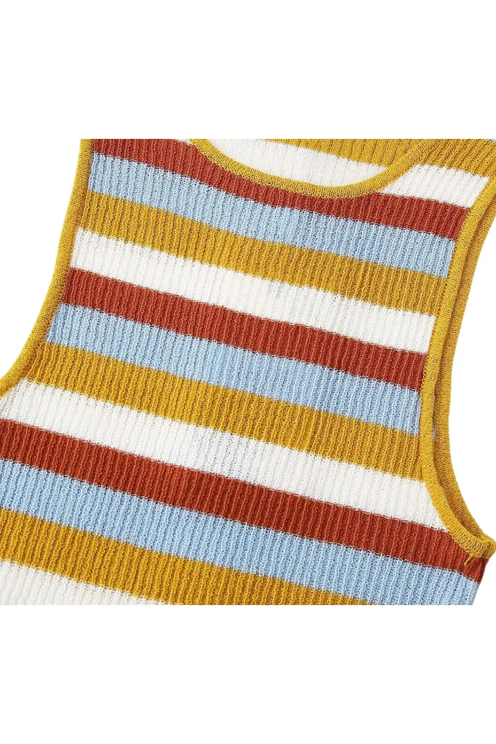 ‘Diana’  Stripe-Knit Vest Top & Skirt Set  (Sold Separately)