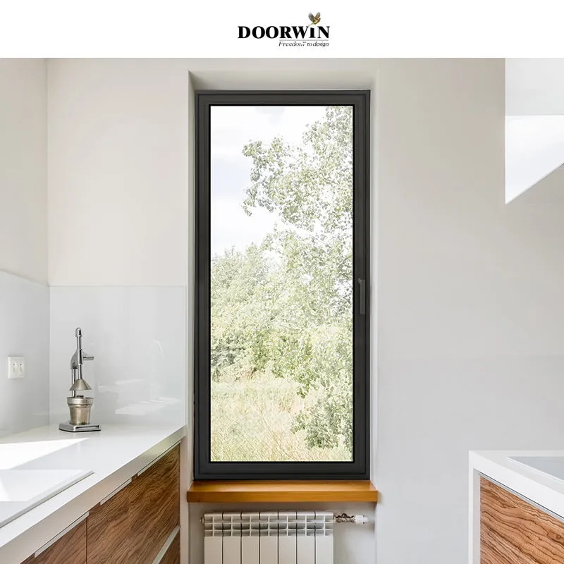 Doorwin 2021DOORWIN Top Quality Modern Slimline Thermal Break Aluminum Two Way Tilt And Turn Glass Window With Germany Hardware For Sale