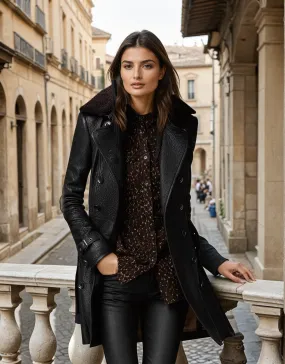 Elegant Leather Trench Coat
