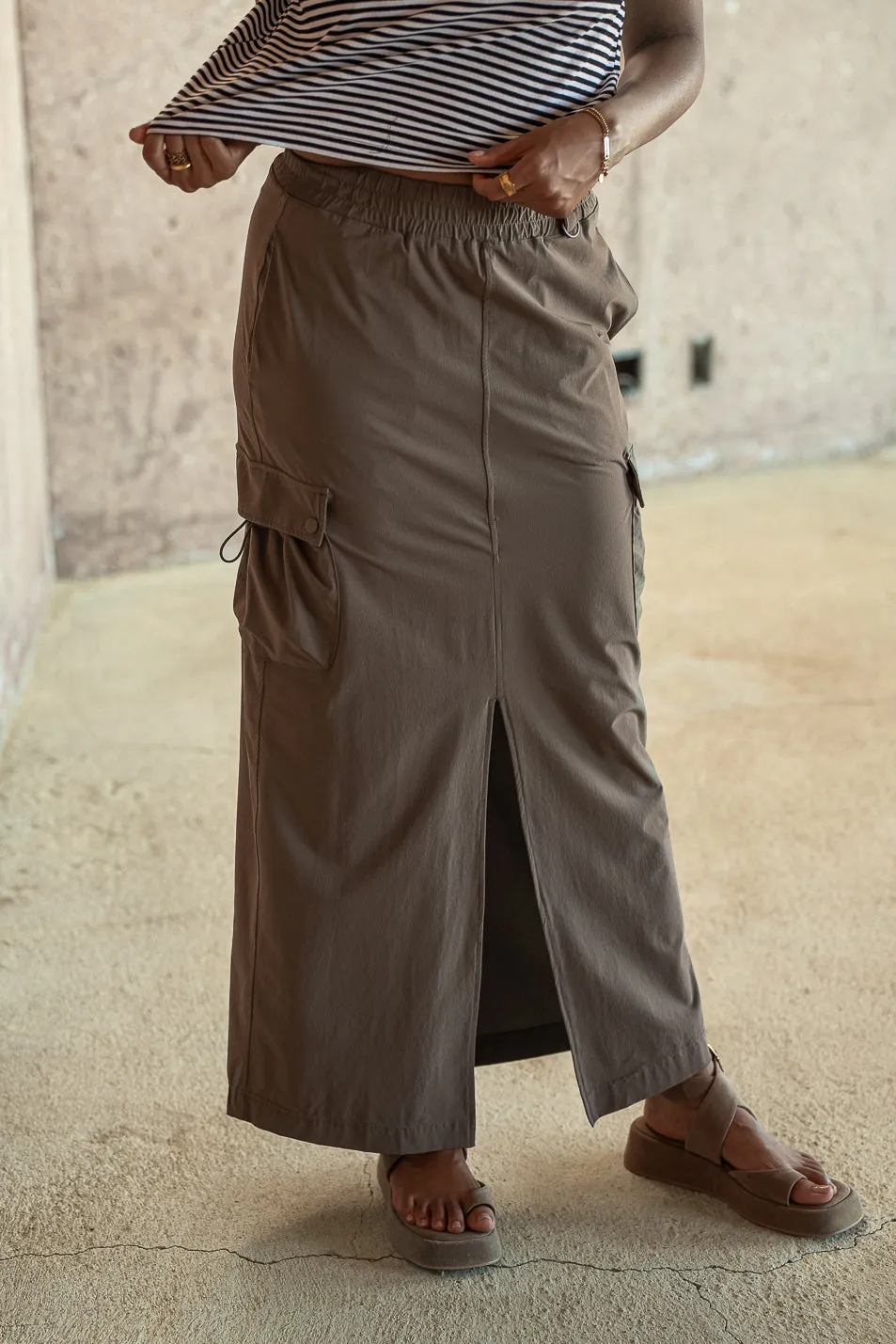 Ellie Cargo Skirt in Olive - FINAL SALE