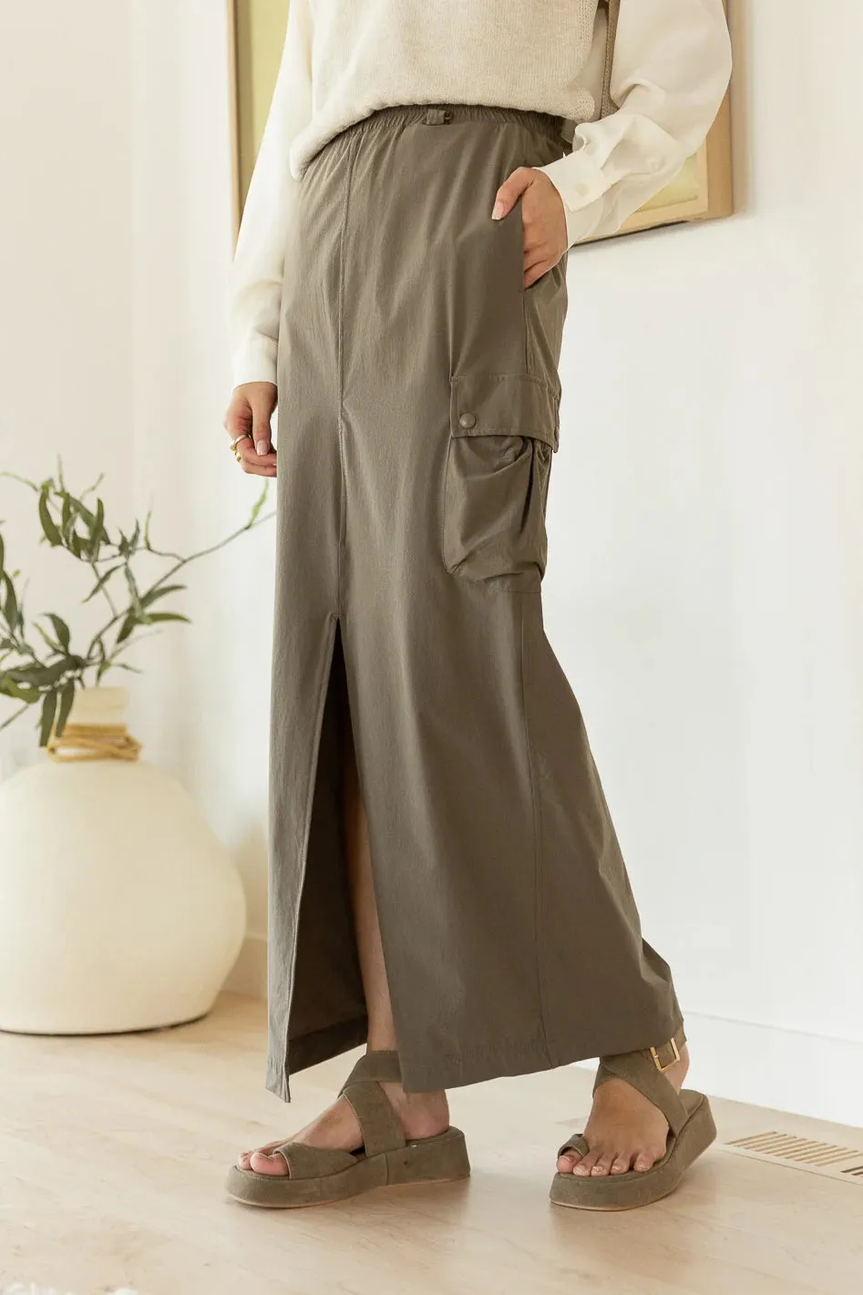 Ellie Cargo Skirt in Olive - FINAL SALE