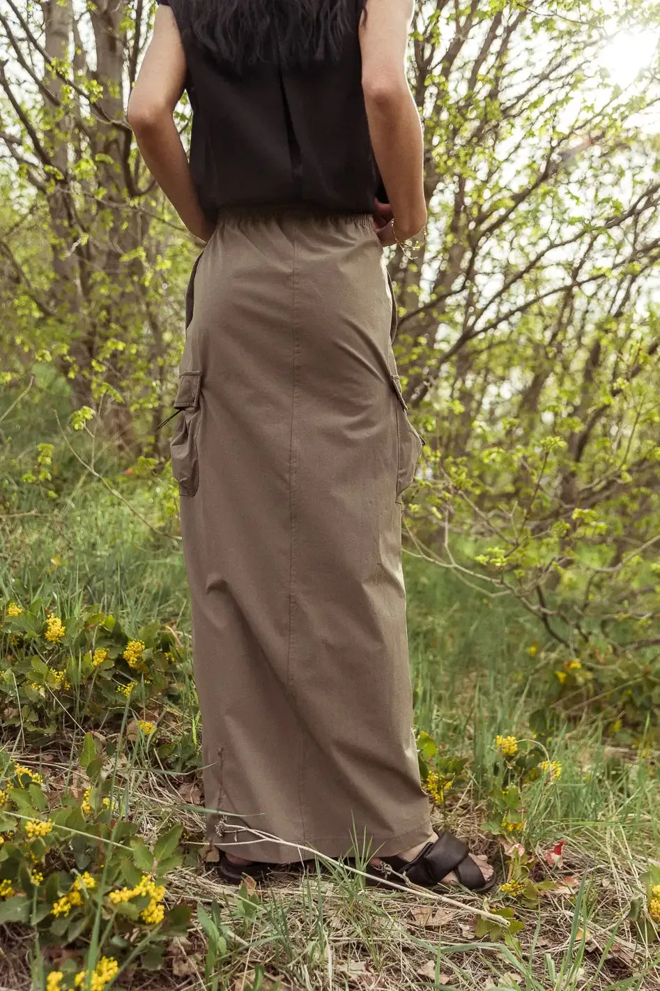 Ellie Cargo Skirt in Olive - FINAL SALE