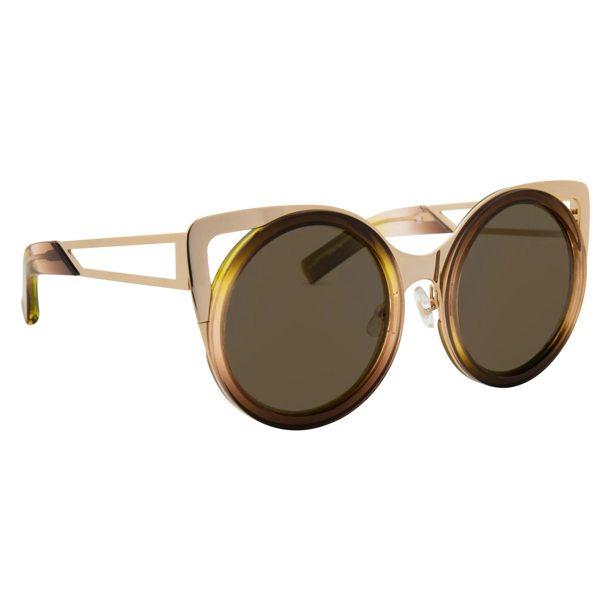 Erdem Ladies Sunglasses Cat Eye Light Gold and Brown EDM4C11SUN
