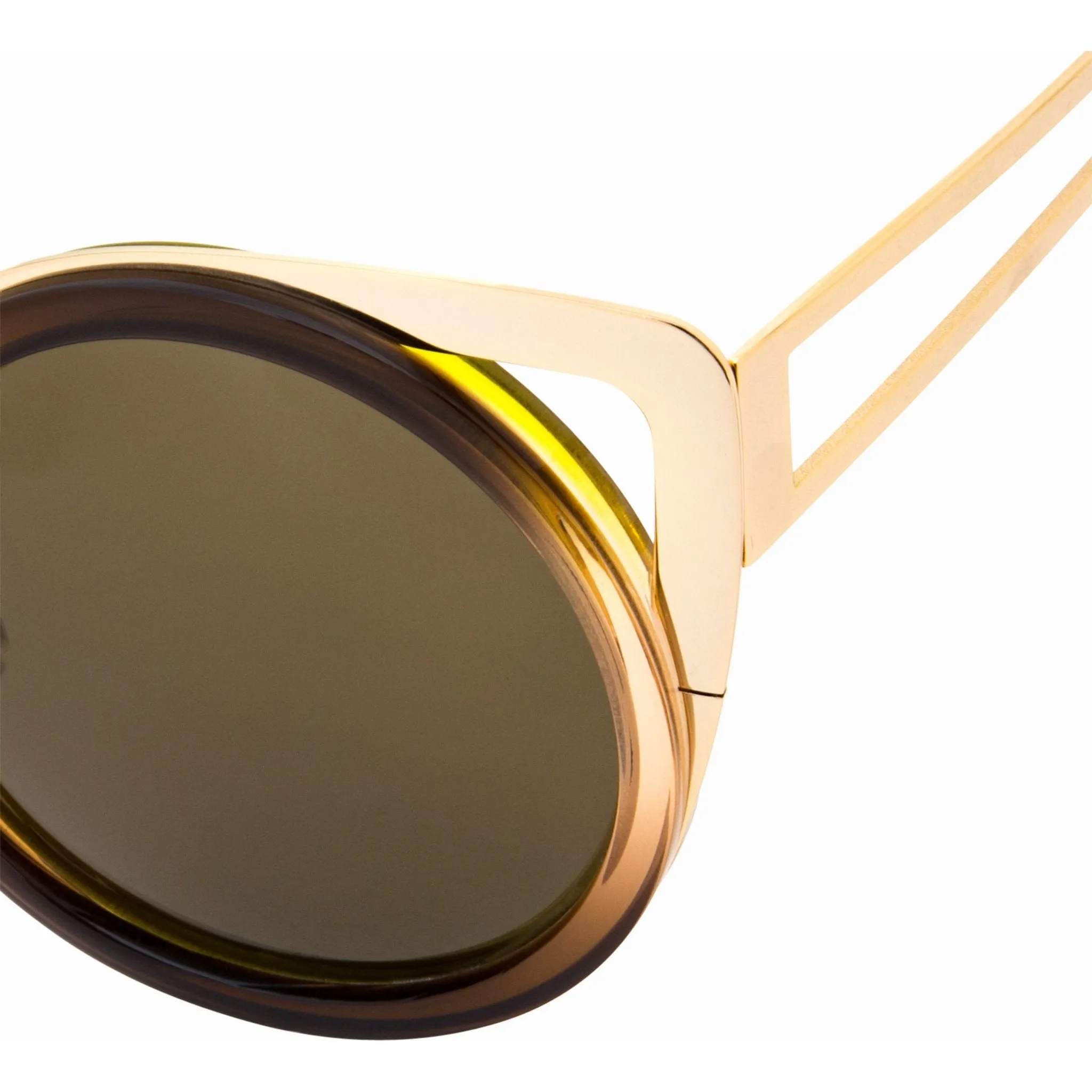 Erdem Ladies Sunglasses Cat Eye Light Gold and Brown EDM4C11SUN