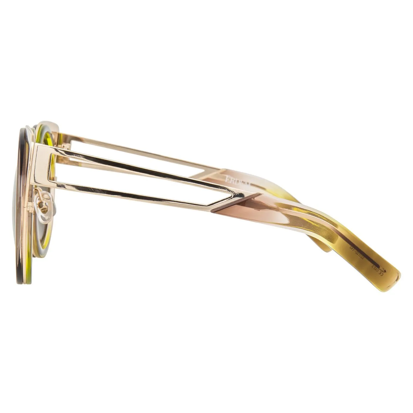 Erdem Ladies Sunglasses Cat Eye Light Gold and Brown EDM4C11SUN