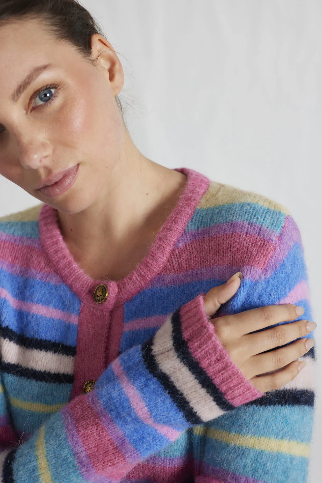 Evie Alpaca Cardigan in Raspberry