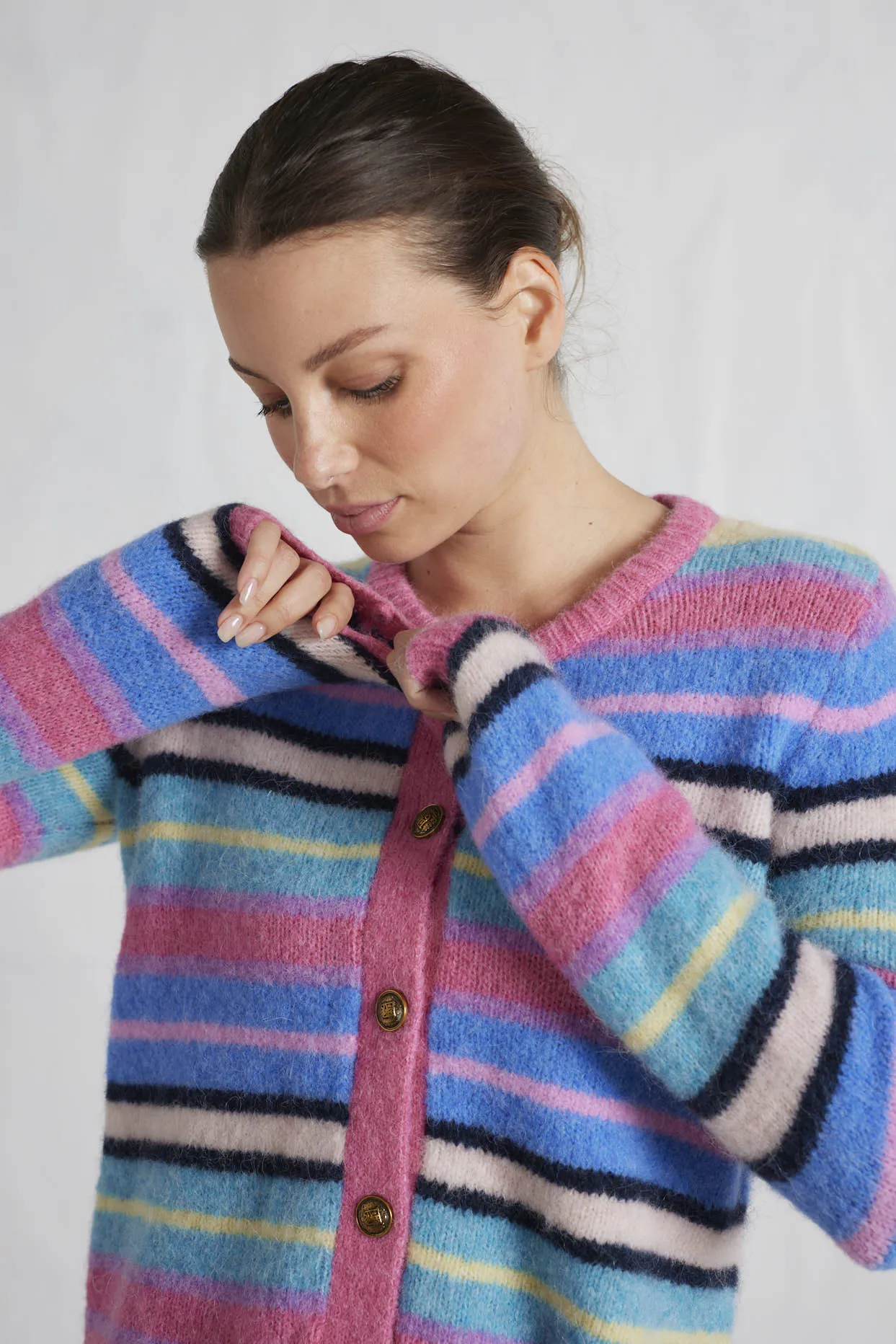 Evie Alpaca Cardigan in Raspberry