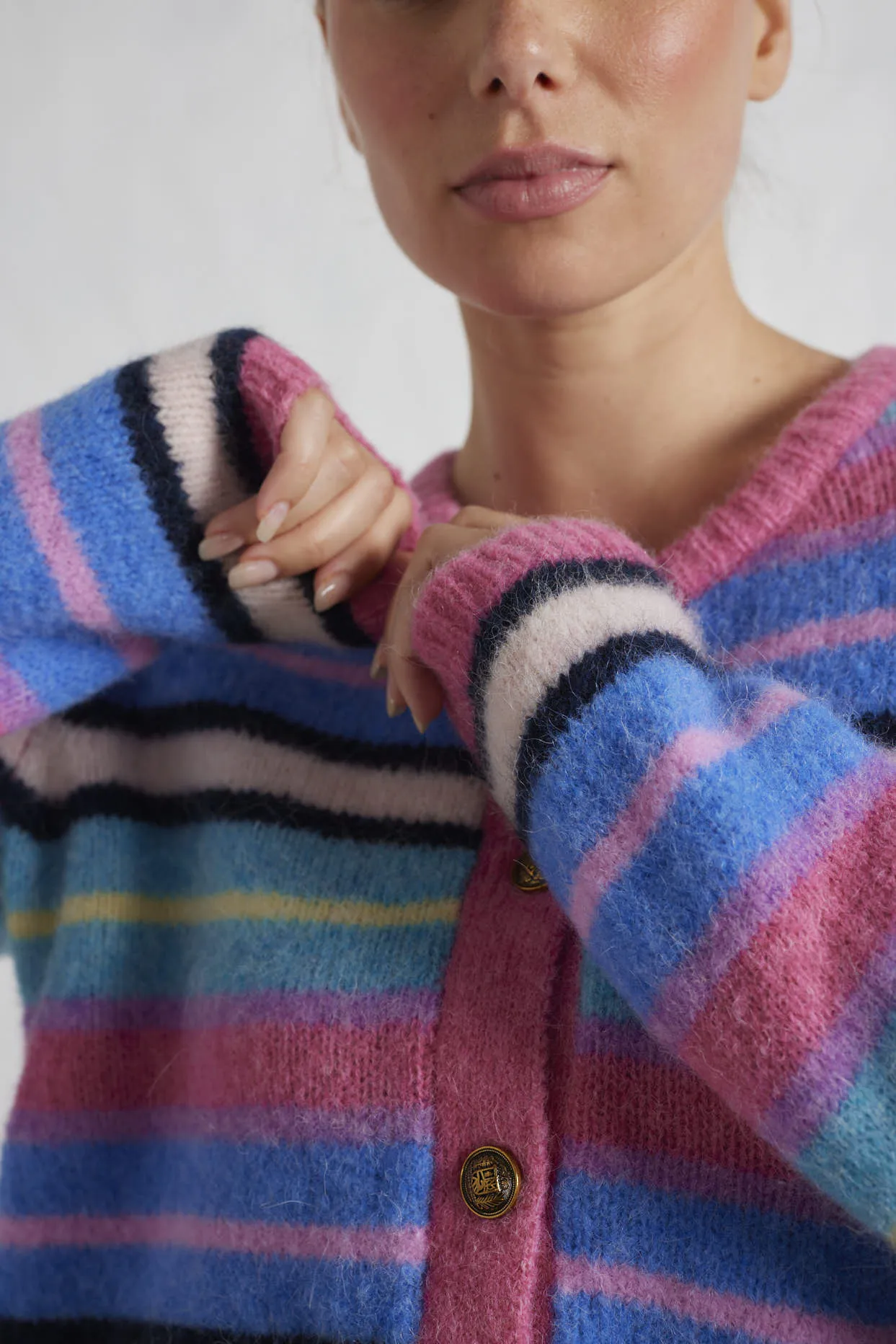Evie Alpaca Cardigan in Raspberry
