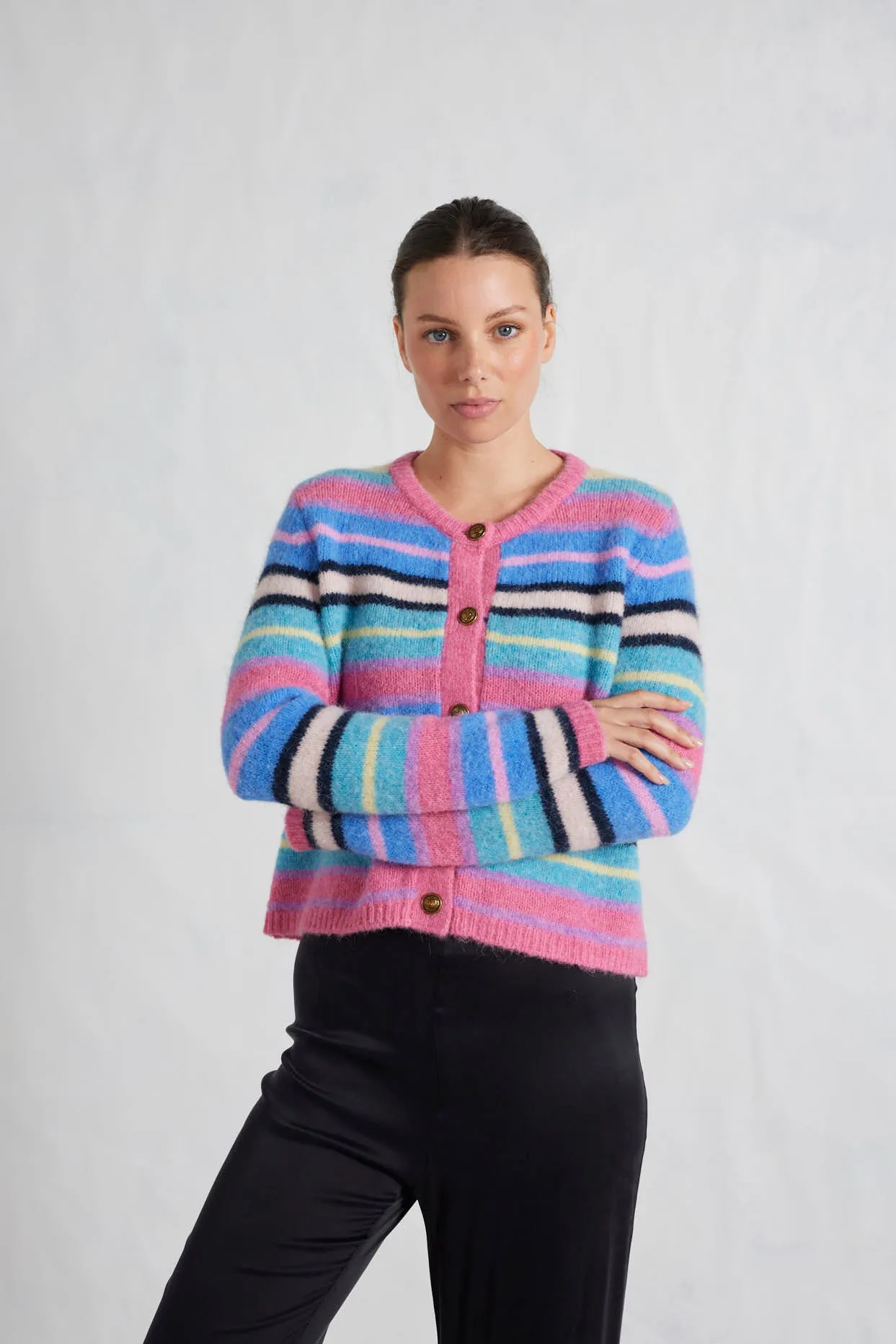 Evie Alpaca Cardigan in Raspberry