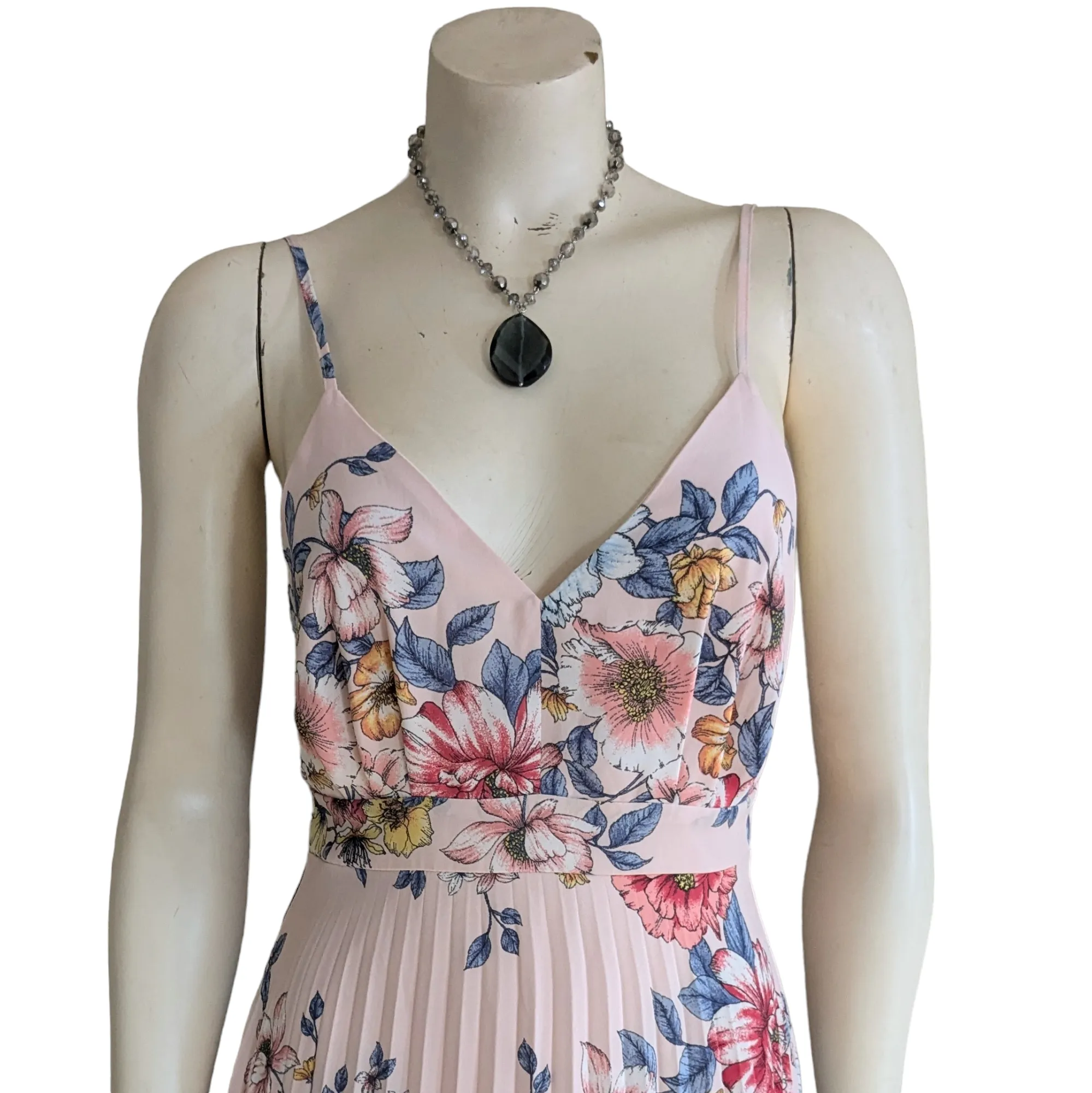 Evolution Pink Floral Maxi Dress Size Medium