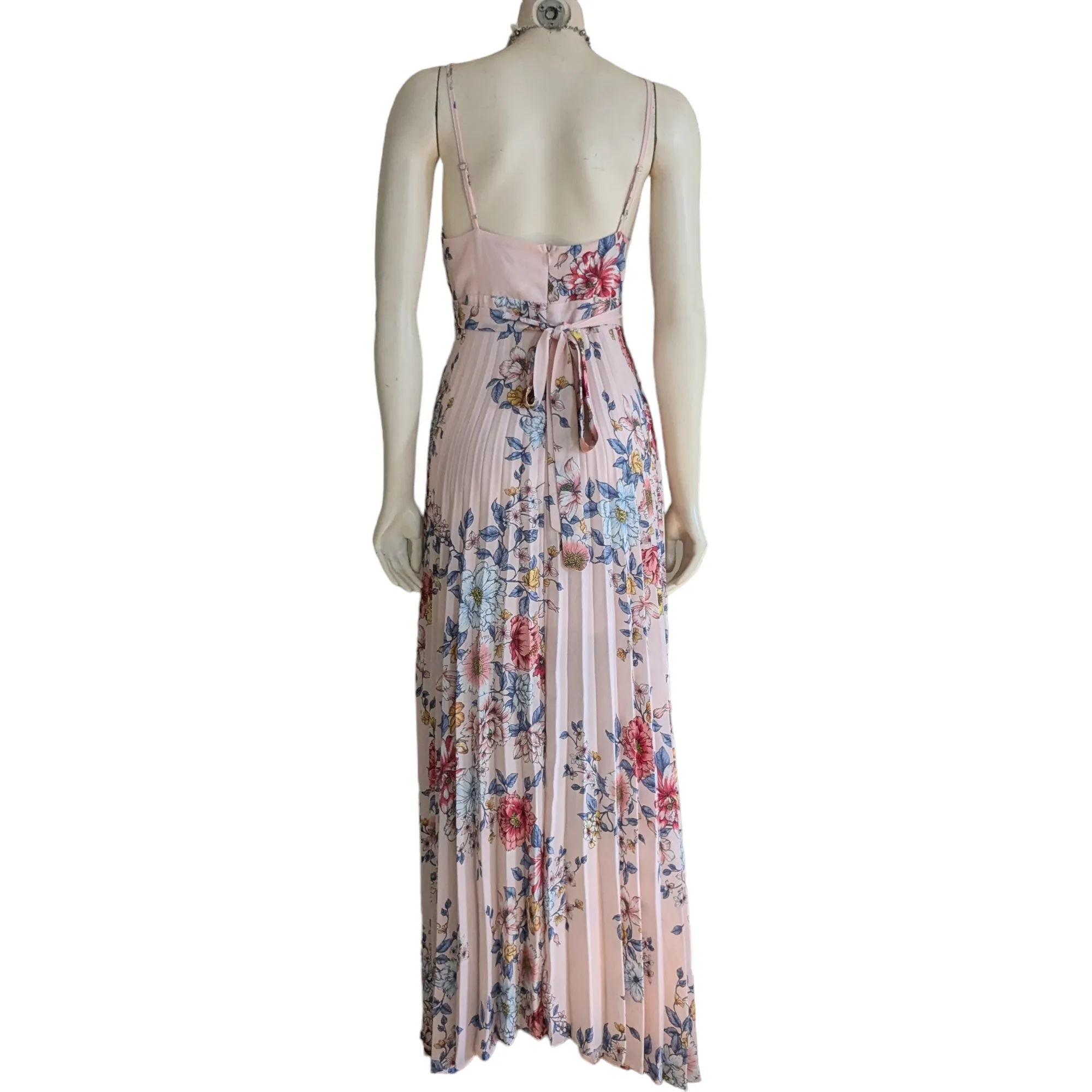 Evolution Pink Floral Maxi Dress Size Medium
