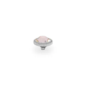 Fabero Flat Silver and Silk Crystal Ring Gem Top, 10mm