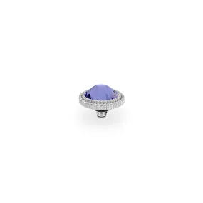 Fabero Flat Silver and Tanzanite Crystal Ring Gem Top, 10mm