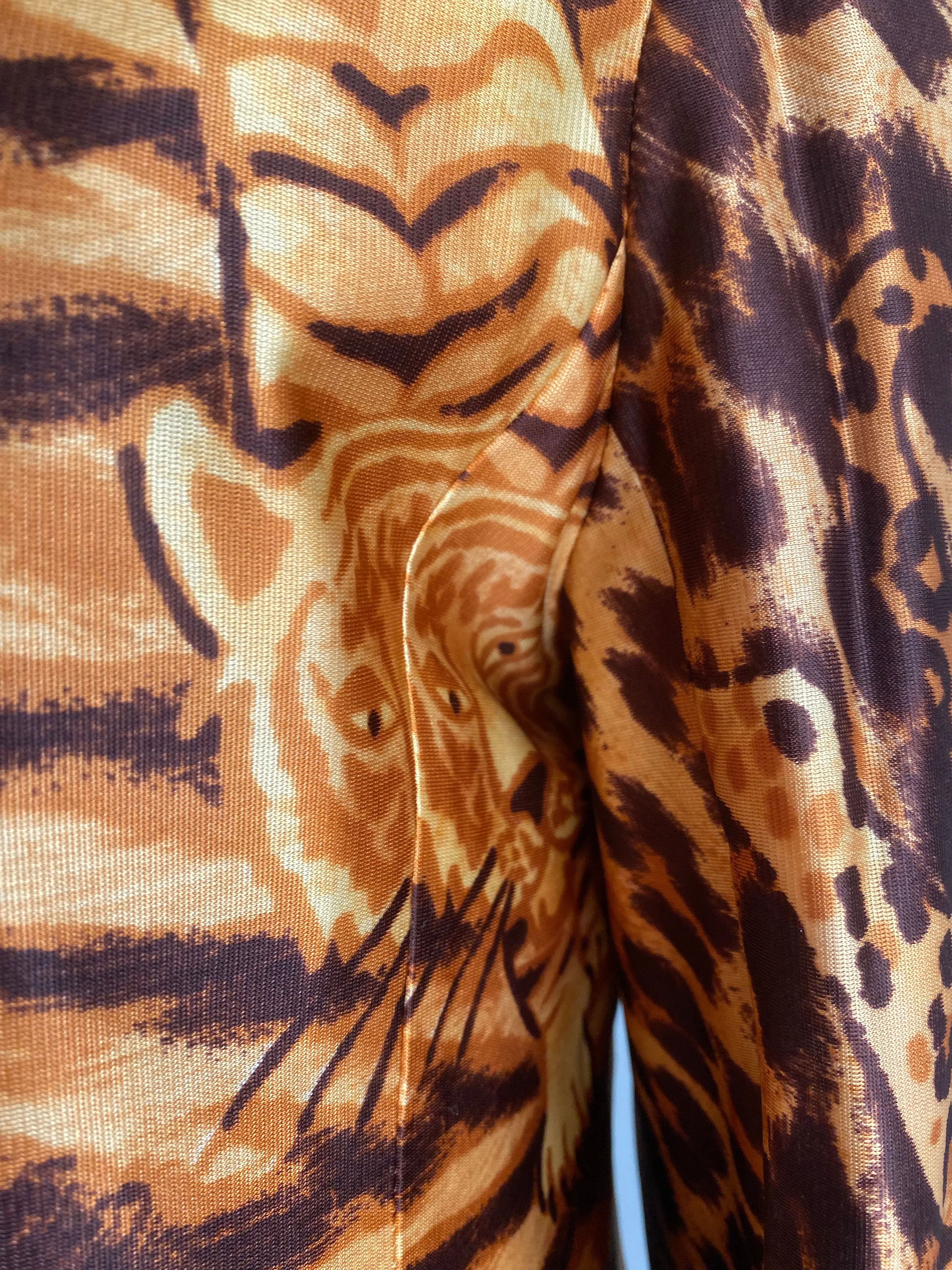 Fabulous 1960's Leopard & Tiger Print Fall Coat From Saks / Medium