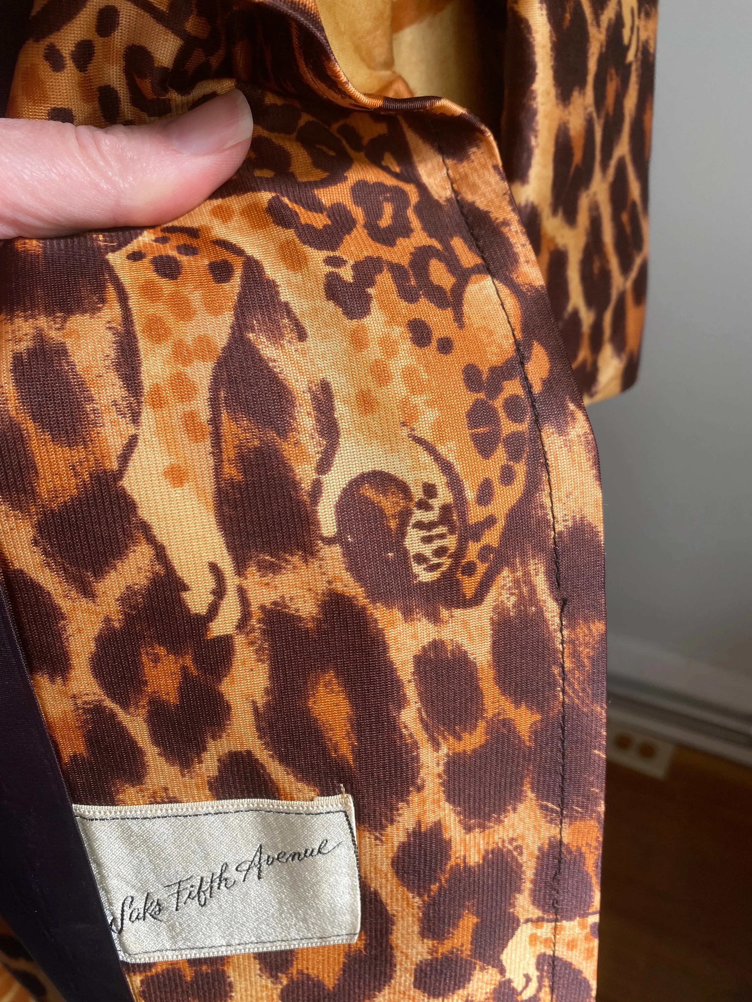 Fabulous 1960's Leopard & Tiger Print Fall Coat From Saks / Medium