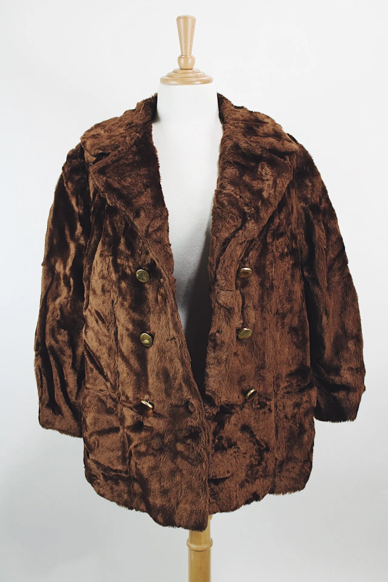 Faux Fur Pea Coat