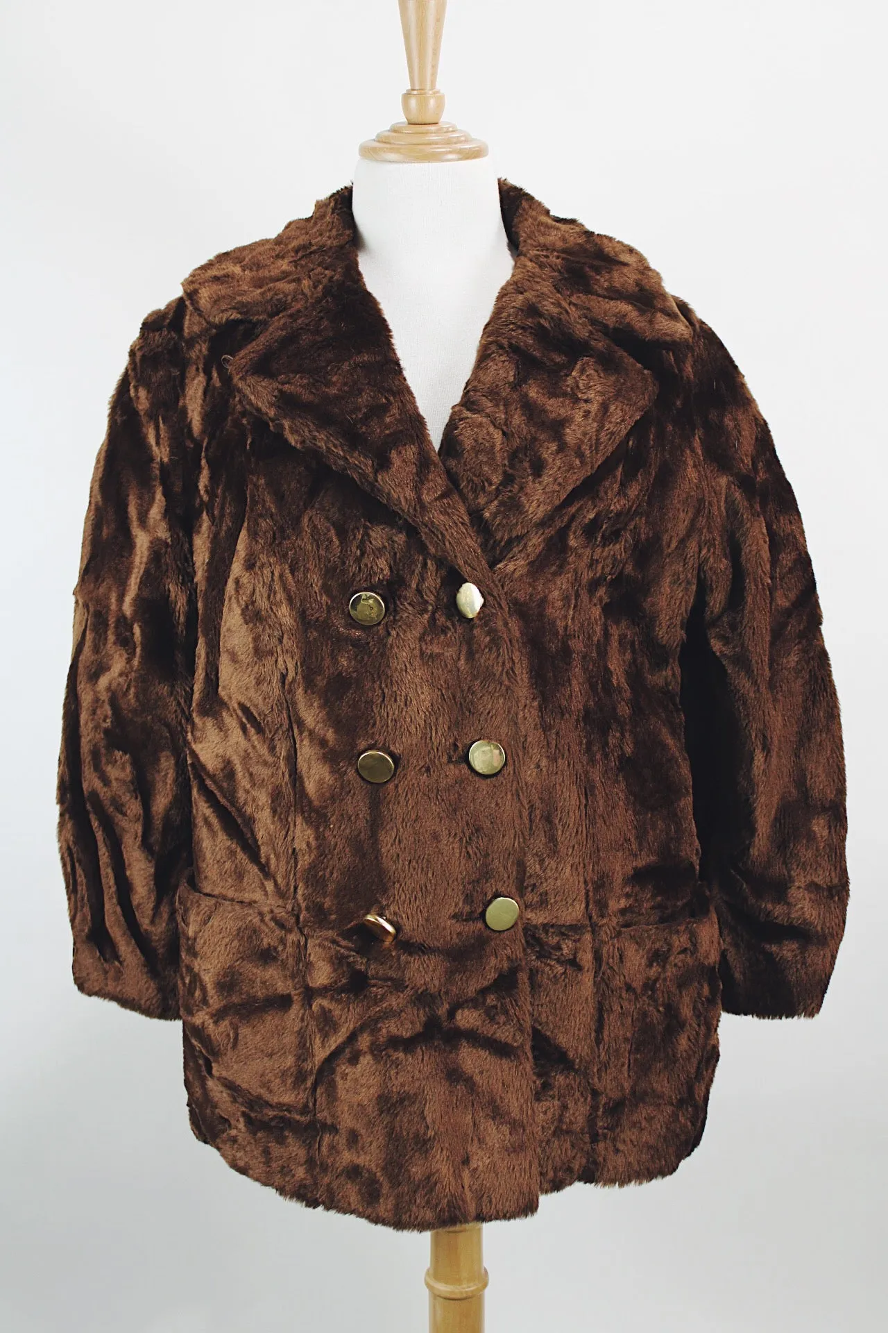 Faux Fur Pea Coat